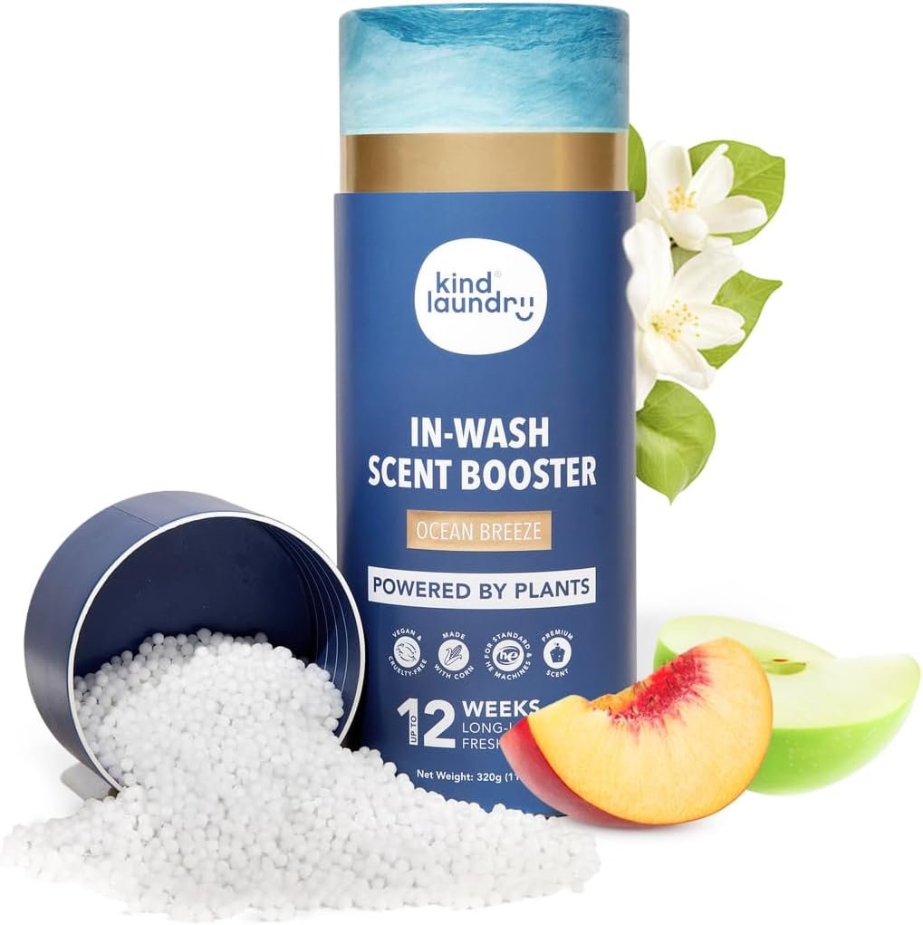 Kind Laundry In Wash Scent Booster Beads – Ocean Breeze – 100% Plant Based – Natural Laundry Booster Beads & Smell Deodorizer – Environment Friendly Odor Eliminator for Clothes (320 grams)