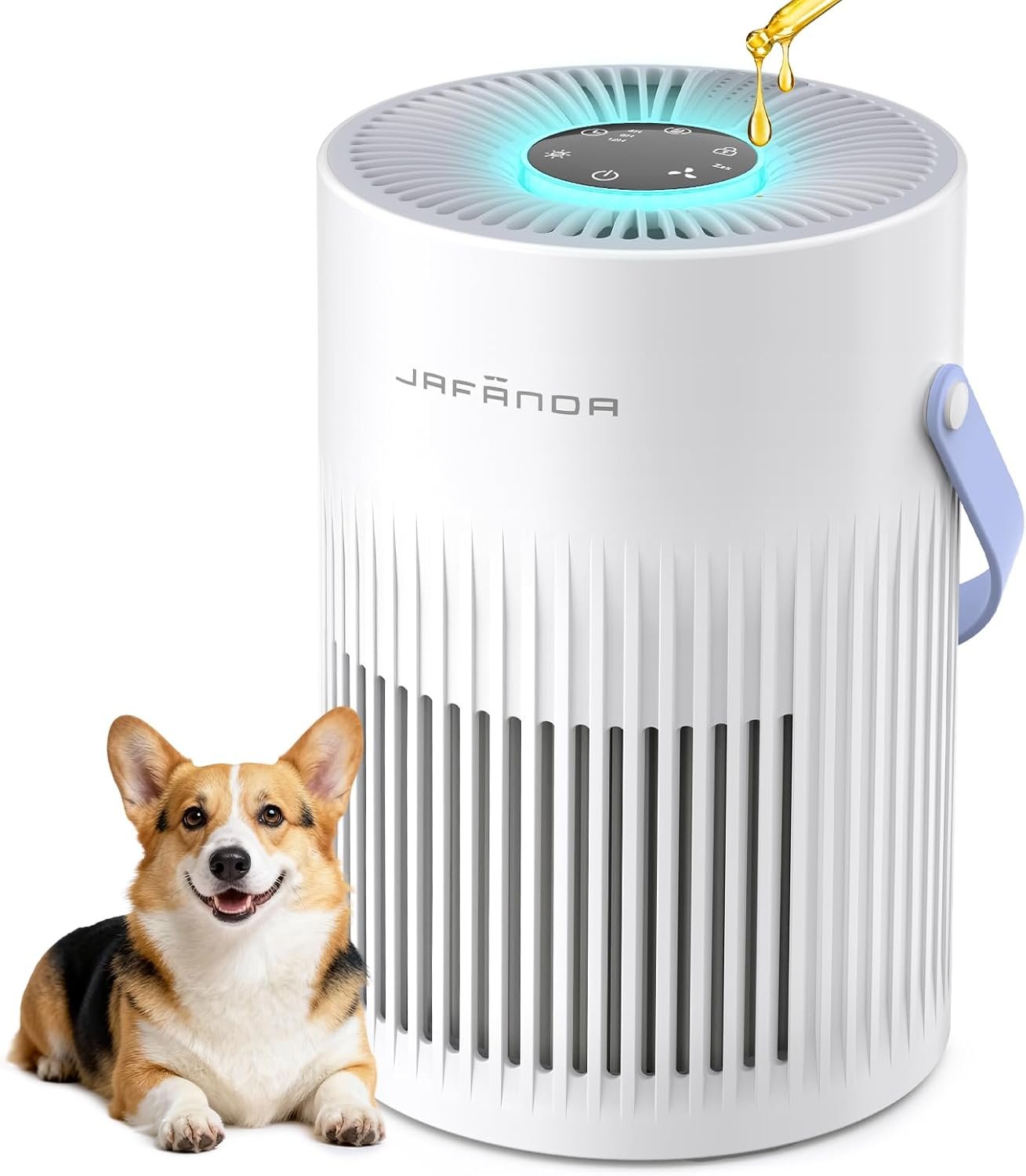 Air Purifers for Home, Hepa Air Purifier for Bedroom, Air Cleaner for Pet Dander, Quiet Sleep Mode, Portable Air Purifier for Office, Odor, Dust, Smoke (White)