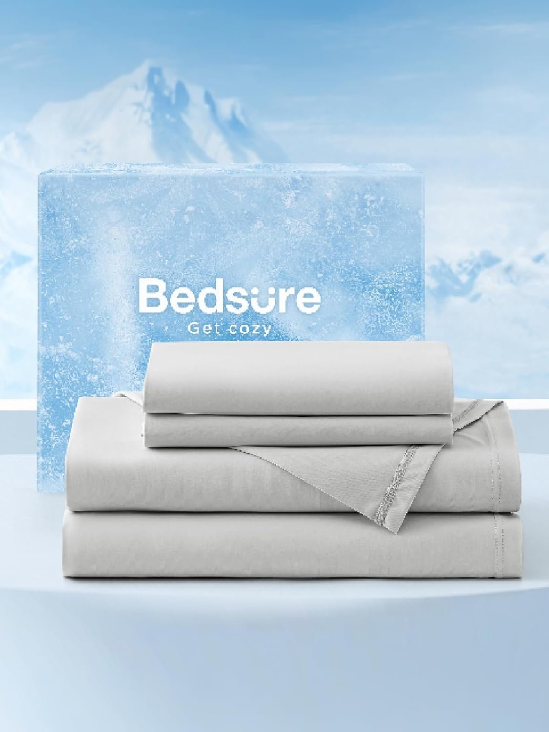 Bedsure Cooling Sheets King Size, Hot Sleeper Bed Sheets, Up to 18 Inches | Cooling Sheets King Size, Cooling Bed Sheets for Hot Sleepers, Chill Cool Sheet, Deep Pocket Up to 18 Inches, Soft