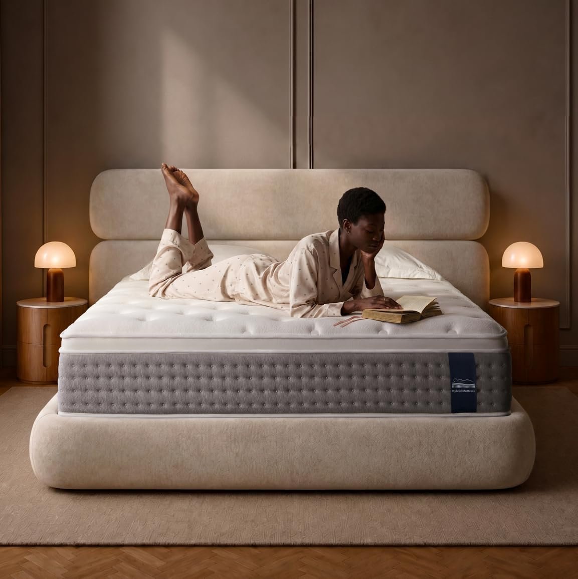 Queen Mattress, 12 Inch Cooling Hybrid, Gel Memory Foam with Pocket Coils, Medium Firm, Motion Isolation, Pressure Relief, CertiPUR-US Mattress