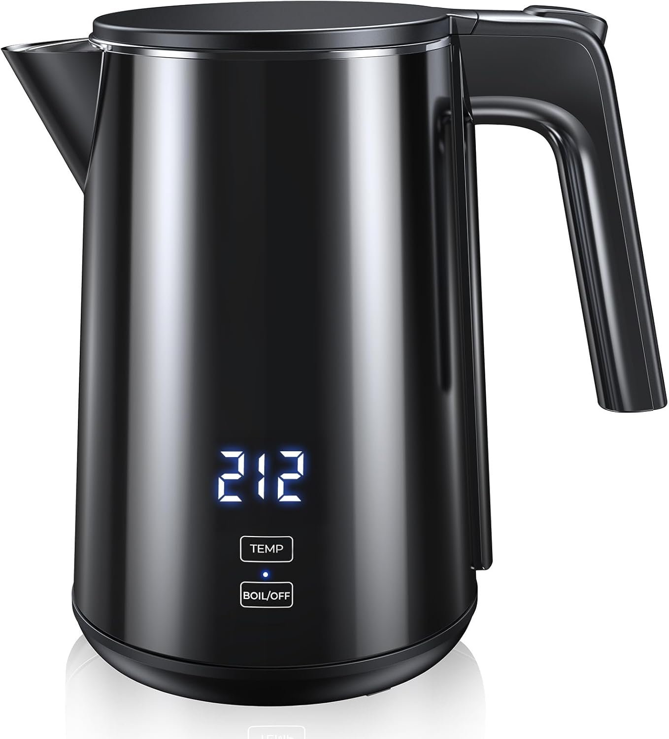 Electric Kettle with Digital Display & Temperature Control, 1.0L Stainless Steel Water Boiler, 1200W Fast Boiling, 4H Keep Warm, BPA-Free Auto Shut-Off, Tea Coffee Kettle for Home Office 120V, White