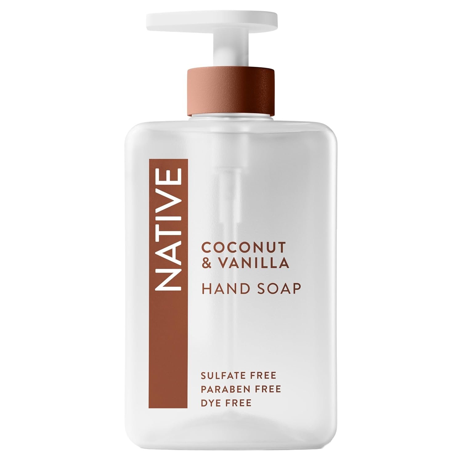 Native Liquid Hand Soap, Coconut & Vanilla Scent, Non-Drying Formula for Soft, Smooth Hands, Made with Plant-Based Cleansers, Sulfate & Paraben Free, 13 oz Bottle