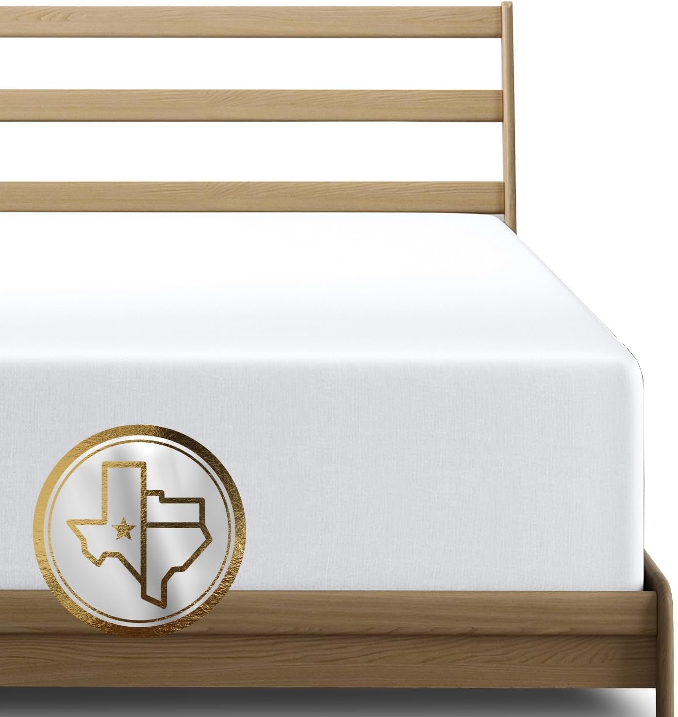 TEXAS LINEN CO. 100% Egyptian Cotton King Size Fitted Sheets Only – Luxury 1000 Series High Thread Count King Fitted Sheet (1 PC, White), 22″ Deep Pocket Elasticized – Lonestar Lovin’ Collection