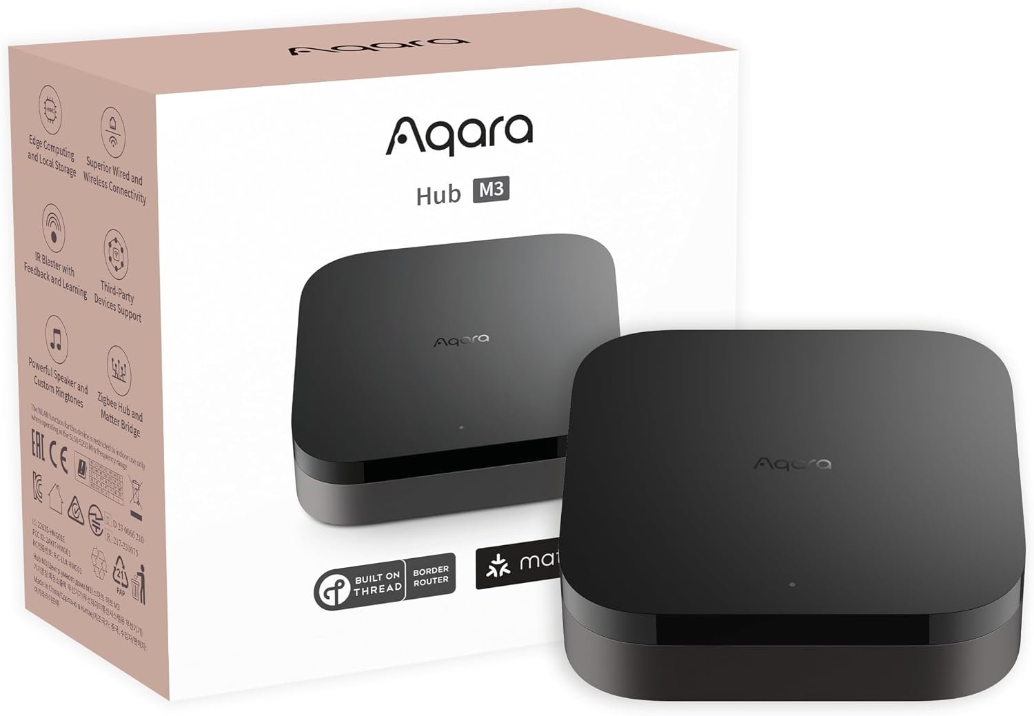 Aqara Smart Home Hub M3 for Advanced Automation, Matter Controller, Thread Border Router, Features Zigbee, Bluetooth, Wi-Fi, PoE, IR, Supports Apple HomeKit, Alexa, SmartThings, Home Assistant, IFTTT