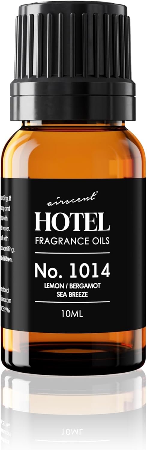 AirScent Hotel Diffuser Oil No. 1014 – Iconic 5-Star Hotel Blend – 10 mL | Lemon Bergamot Sea Breeze – Coastal Hotel Scent – Fragrance Oil for Ultrasonic and Waterless Diffusers and Crafting