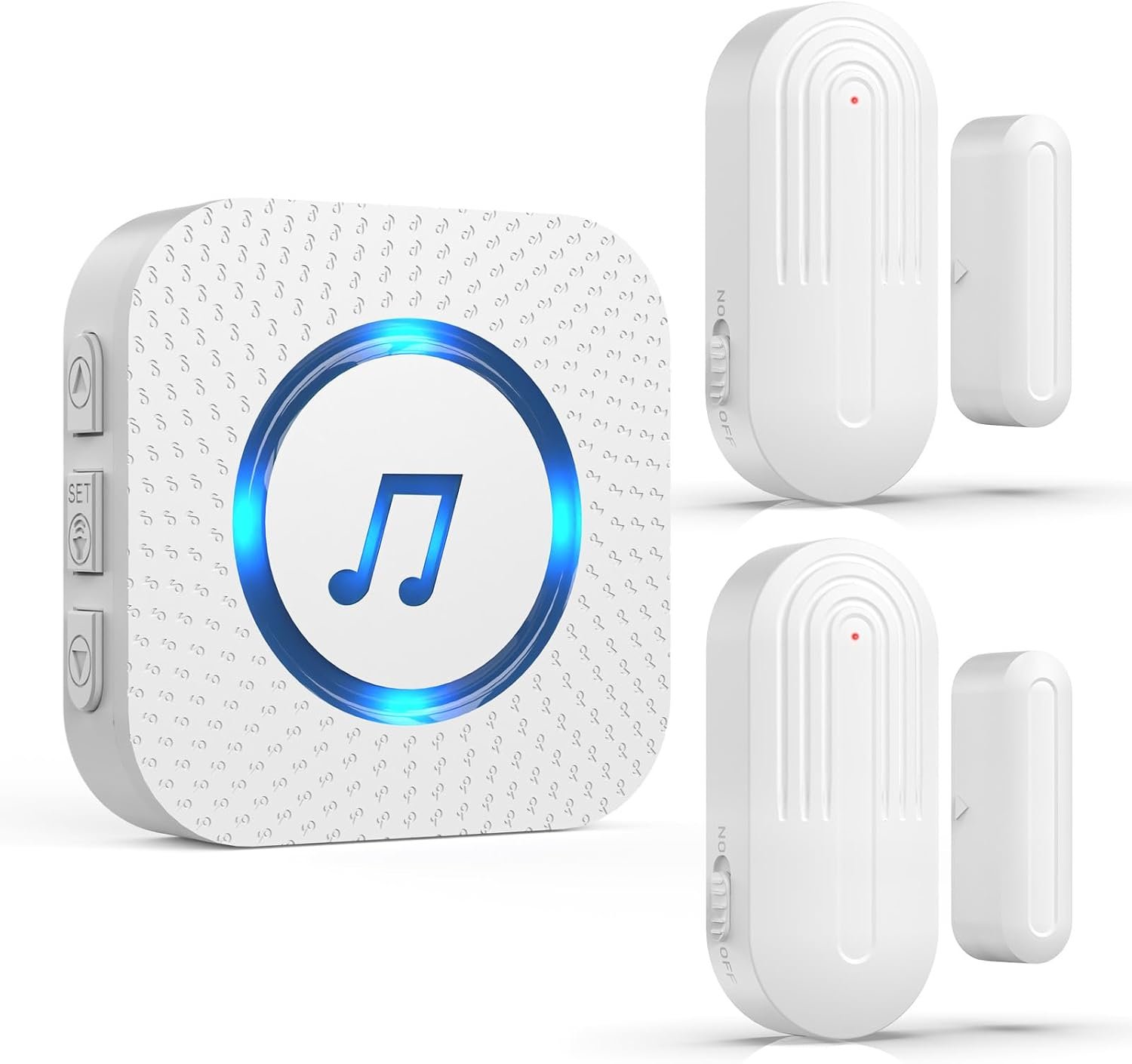 Door Chime,SanJie Wireless Door Sensor Chime When Door Opens,Door Entry Alarm Chime for Business/Home/Kids,500 FT Range,26 Chimes 5 Adjustable Volume, 2 Sensors + 1 Receivers