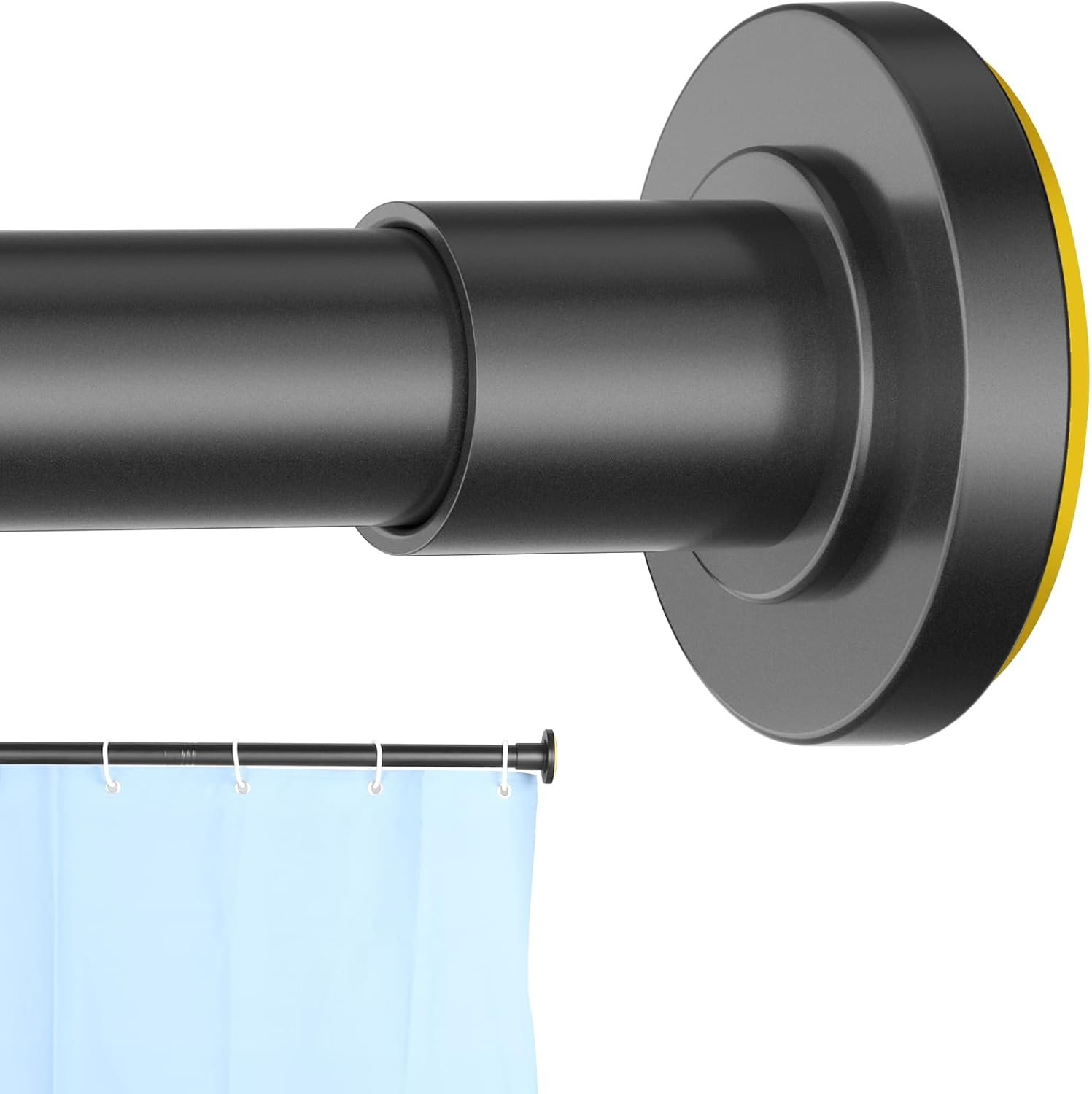 CorkLatta Black Shower Curtain Rod 31 to 80 Inch,1 Inch Diameter Heavy Duty Adjustable Spring Tension Stainless Steel Telescopic Rod No Drilling,Easy Install