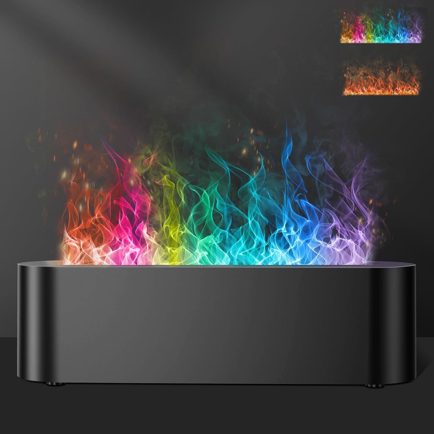 Colorful Flame Fire Diffuser Humidifier, Ultra-Quiet Aroma Essential Oils Aromatherapy Diffusers for Large Room, Bedroom, Office (Timeable, Waterless Auto off-150ml)