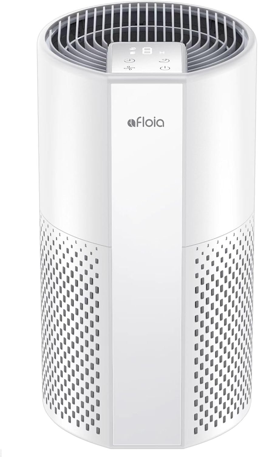 Afloia Air Purifier for Home Bedroom Up to 1076 ft², 4 Stage Filter with Washable Pre Filter for Pets, Quiet Operation, Removes Pet Dander, Hair, Pollen, Dust, Mold, Allergies and Smoke, Pluto White