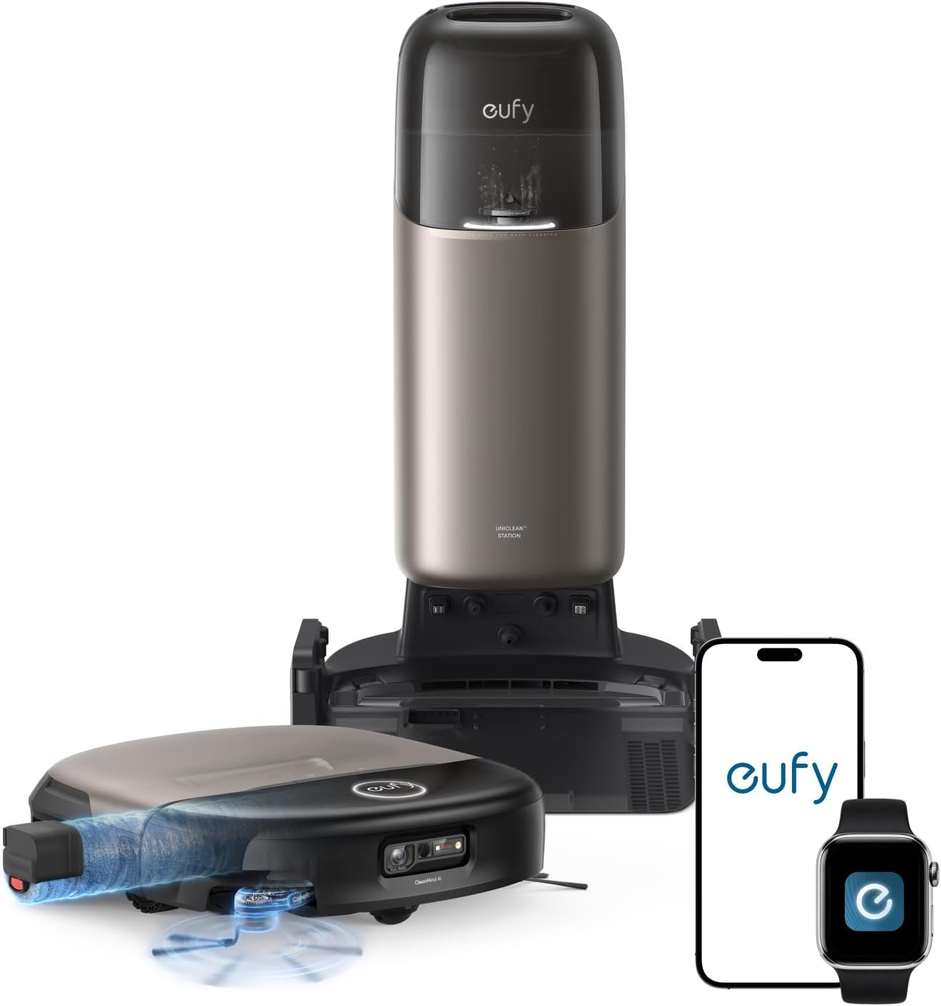 eufy Robot Vacuum Omni S2 and Mop Combo, 99.99% Germ Removal, HydroJet™ 2.0 Always Self-Cleaning Roller Mop, 30,000 Pa Fade-Free Suction, 5-Layer Filtration, 68-Days Self Emptying, Fragrance Diffuser