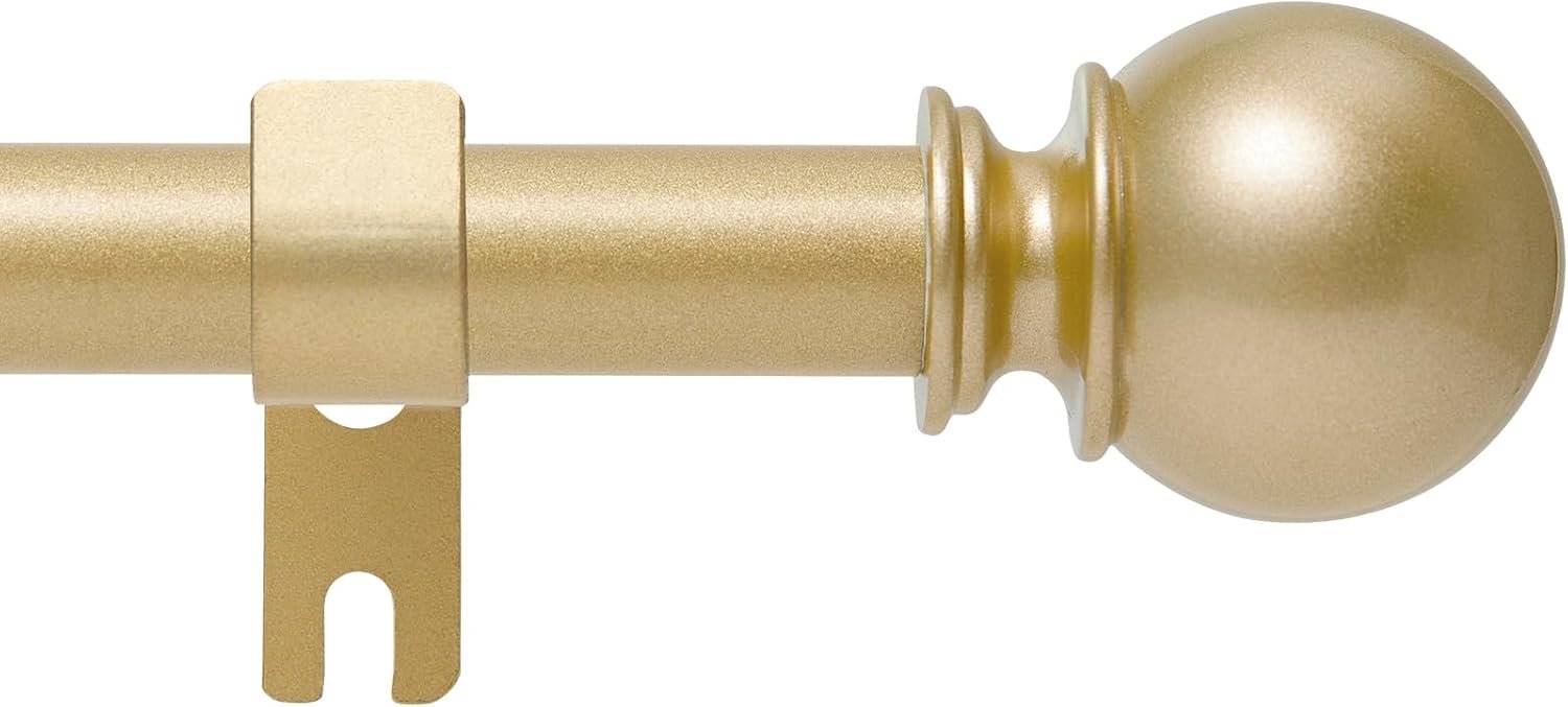 Gold Curtain Rod for Windows 28 to 48 Inch, 5/8 Inch Diameter Heavy Duty Splicing Adjustable Curtain Rods With Brackets, Easy to Install, Suitable for Bedroom, Patio and Outdoor