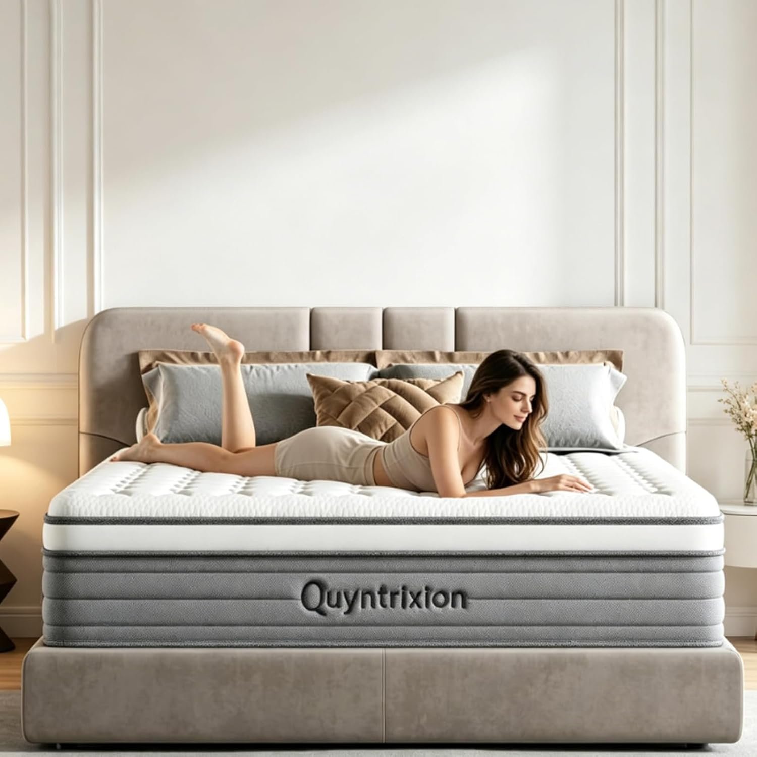 Queen Mattress, 12 Inch Hybrid Mattress in a Box for Pressure Relief & Motion Isolation, Reinforced Pocket Springs & Memory Foam, Cooling Airflow, Targeted Comfort, CertiPUR-US Certified