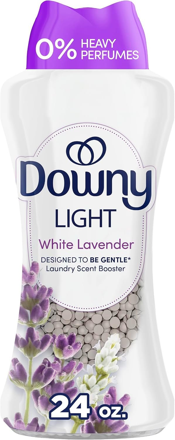 Downy Light Laundry Scent Booster Beads, White Lavender Scent, 24.0 OZ, In-wash fabric beads designed to be gentle with a light boost of scent, No Heavy Perfumes
