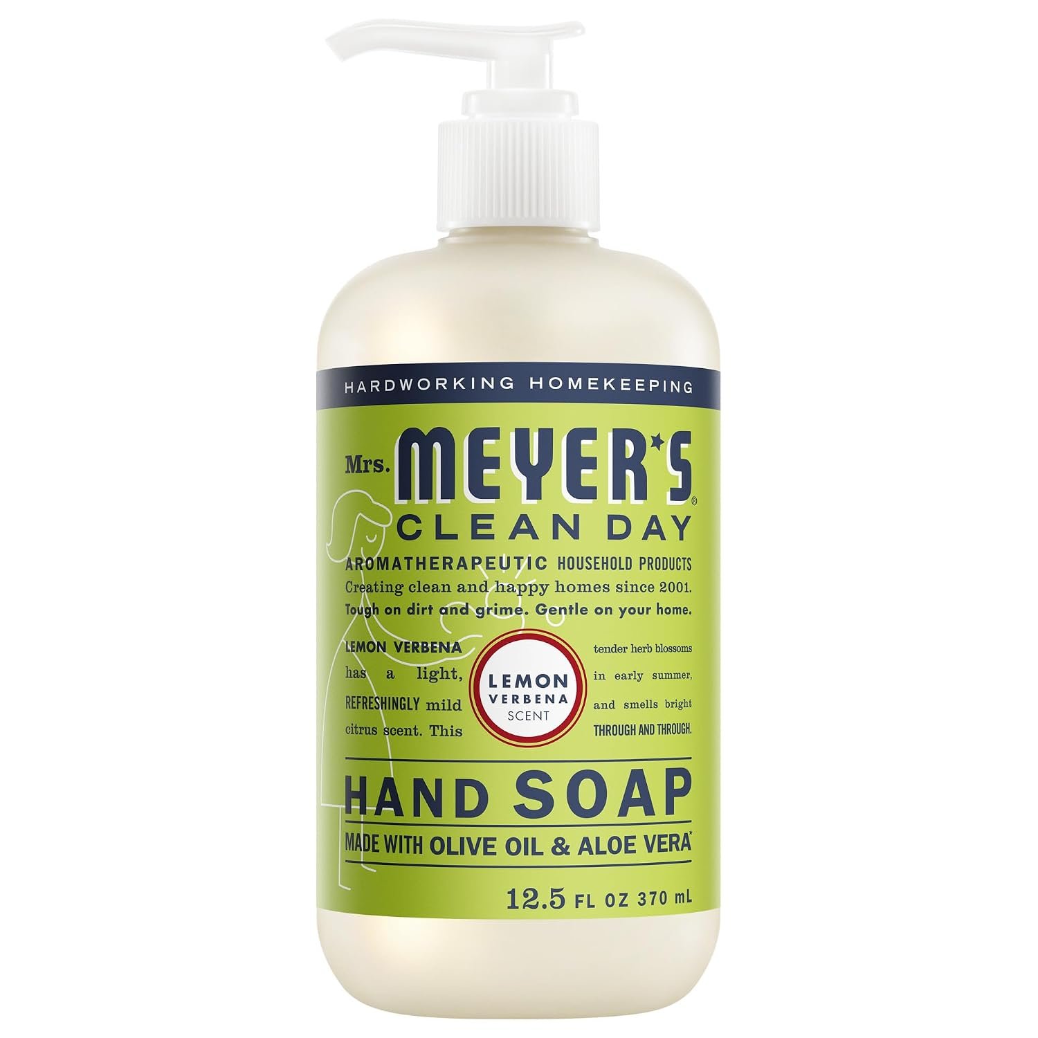 Mrs. Meyer’s Clean Day, Hand Soap, Made with Essential Oils, Lemon Verbena, 12.5 Fl Oz