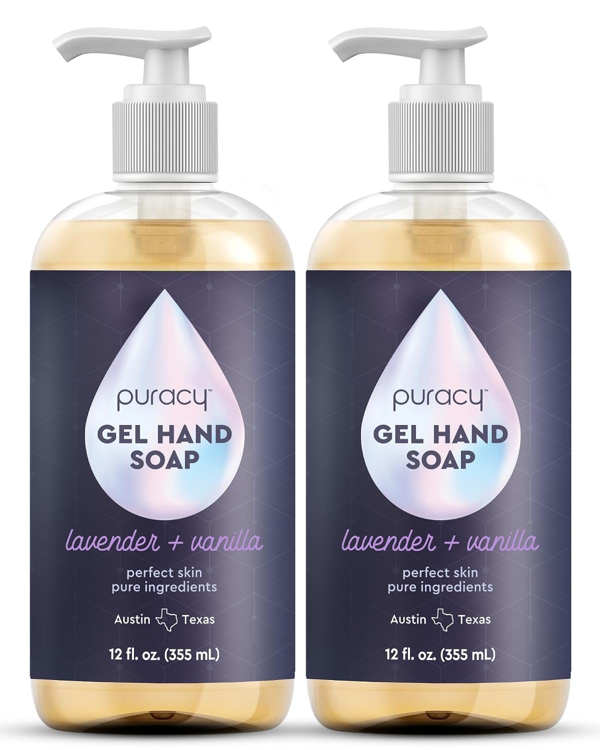 Puracy Organic Hand Soap, For the Professional Hand Washers We’ve All Become, Moisturizing Natural Gel Hand Wash Soap, Liquid Hand Soap Refills for Soft Skin (12 fl.oz, Lavender & Vanilla) 2-Pack