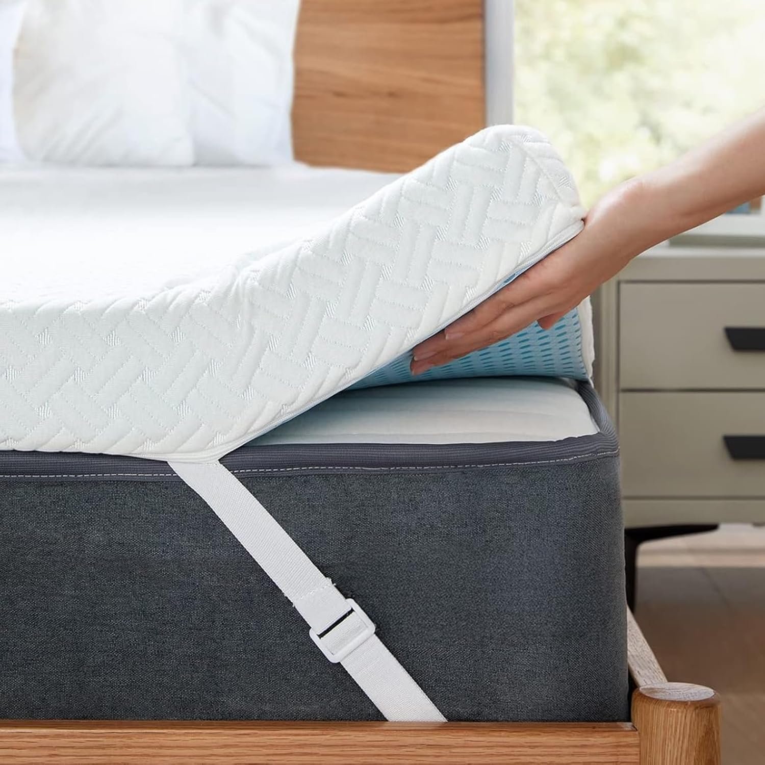 PERLECARE Twin XL Mattress Topper – 3 Inch Cooling Memory Foam Mattress Pad Made with CertiPUR-US® Certified Foam, Bed Topper with Bamboo Cover,Removable & Washable & Non-Slip