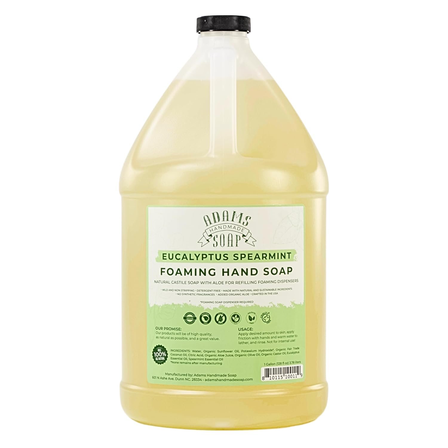 Adams Handmade Soap Liquid Foaming Soap 1 Gal – Eucalyptus Spearmint