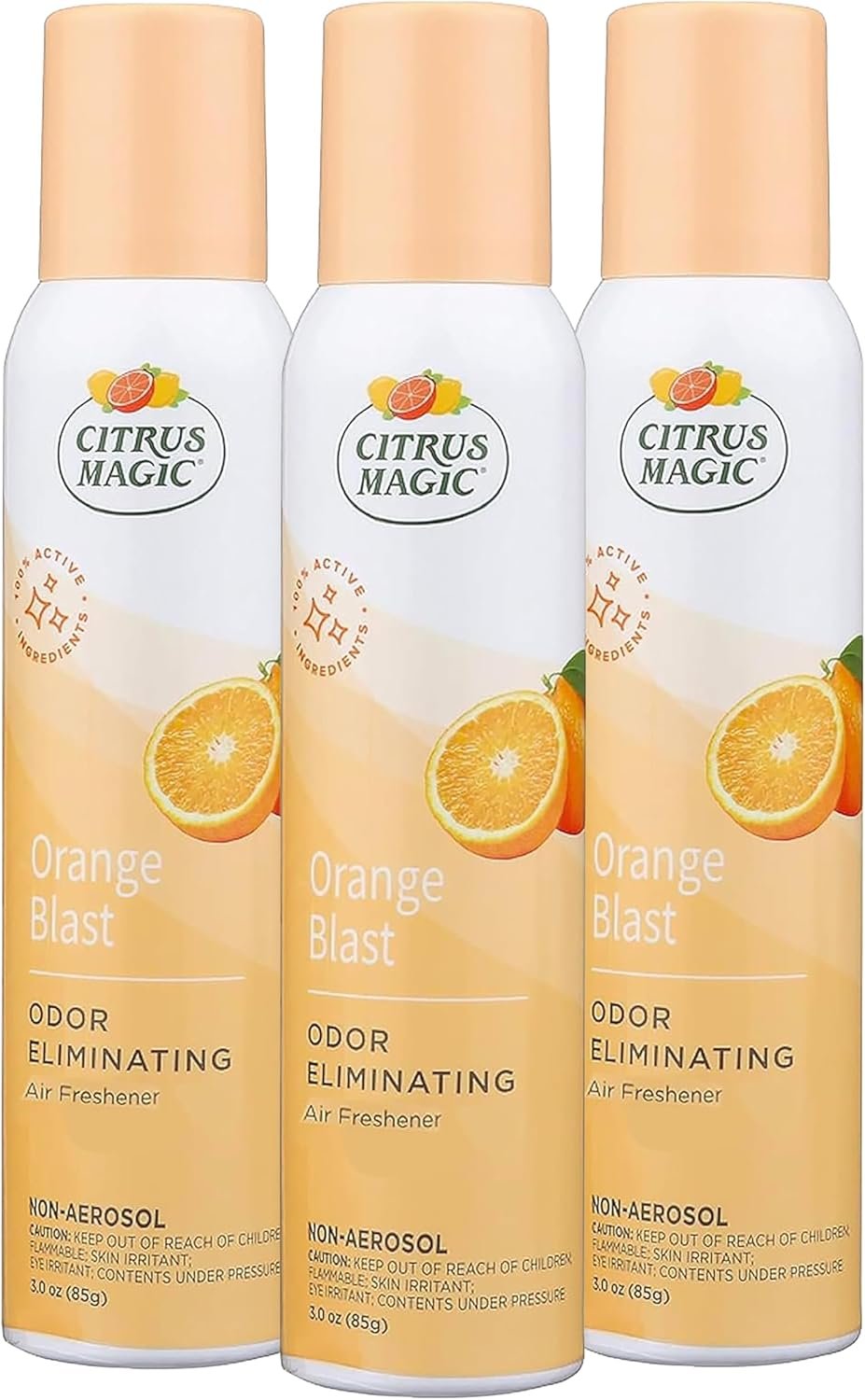 Citrus Magic Odor Eliminator Air Freshener Spray for Home, Orange Blast, 3-Ounce, Pack of 3
