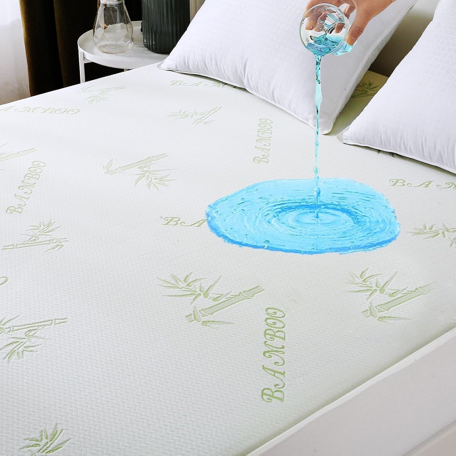Premium 100% Waterproof King Mattress Protector, Breathable Mattress Cover King Size Bed, 3D Air Fabric Cooling Bed Pad Cover, Deep Pocket 8″-21″