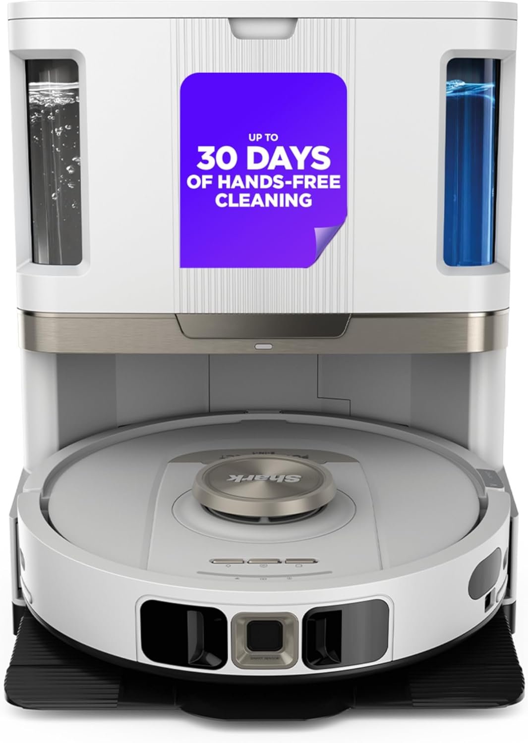 Shark Stratos | 2-in-1 Robot Vacuum & Mop for Carpets & Hard Floors | Powerful Suction & Mopping for Pet Hair | Self-Empty & Self-Clean NeverTouch Base | 60-Day Capacity | HEPA | White | AV2700ZE​