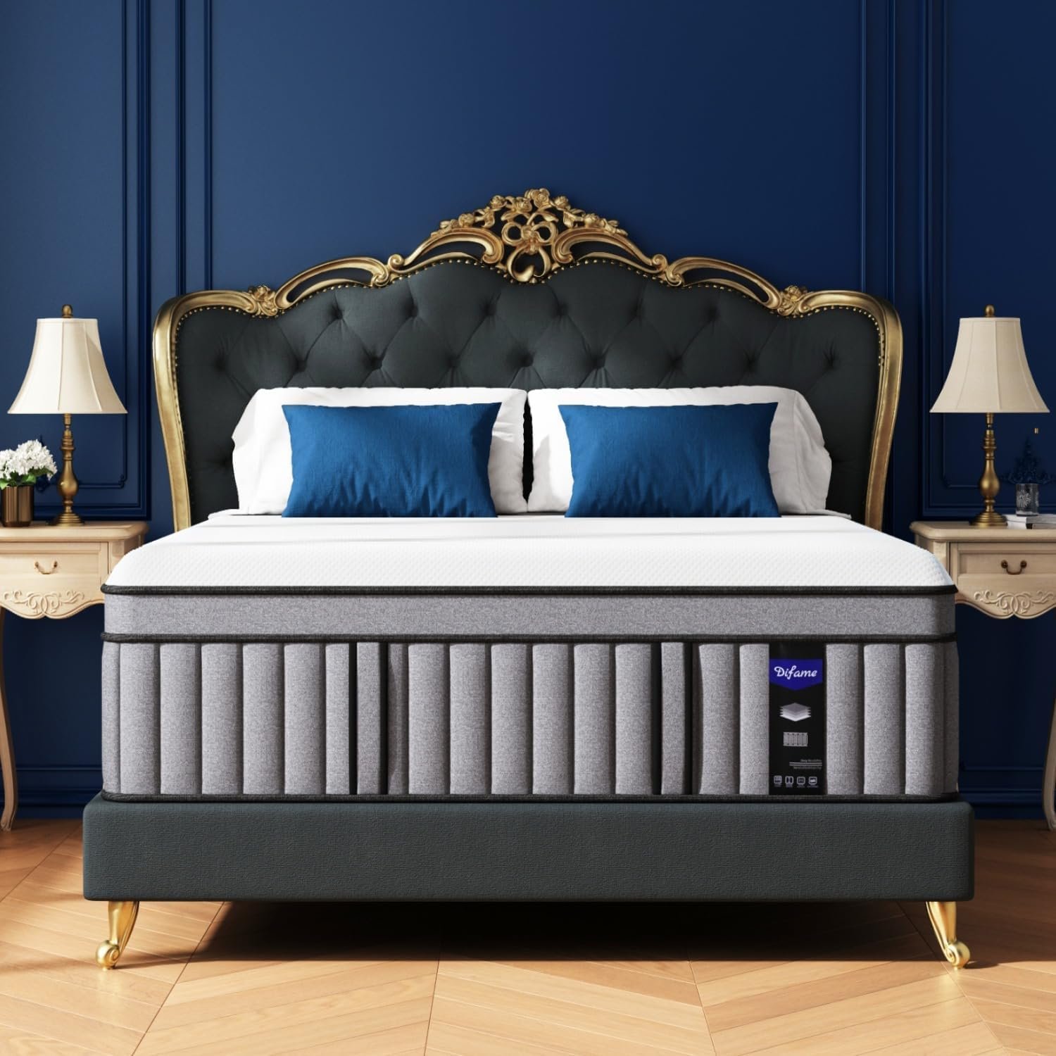 DIFAME Queen Mattress, (2026 Upgraded) Hotel-Level Luxury Firm 14 Inch Queen Hybrid Mattress in a Box, with Cool Gel Memory Foam & Pocket Springs, Extra Edge Support, 365-Night Trial