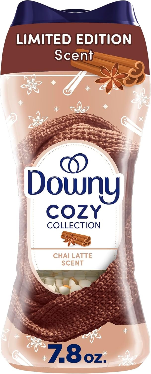 Downy Cozy Collection In-Wash Laundry Scent Booster Beads, Chai Latte Scent, 7.8 oz, Limited Edition Laundry Beads