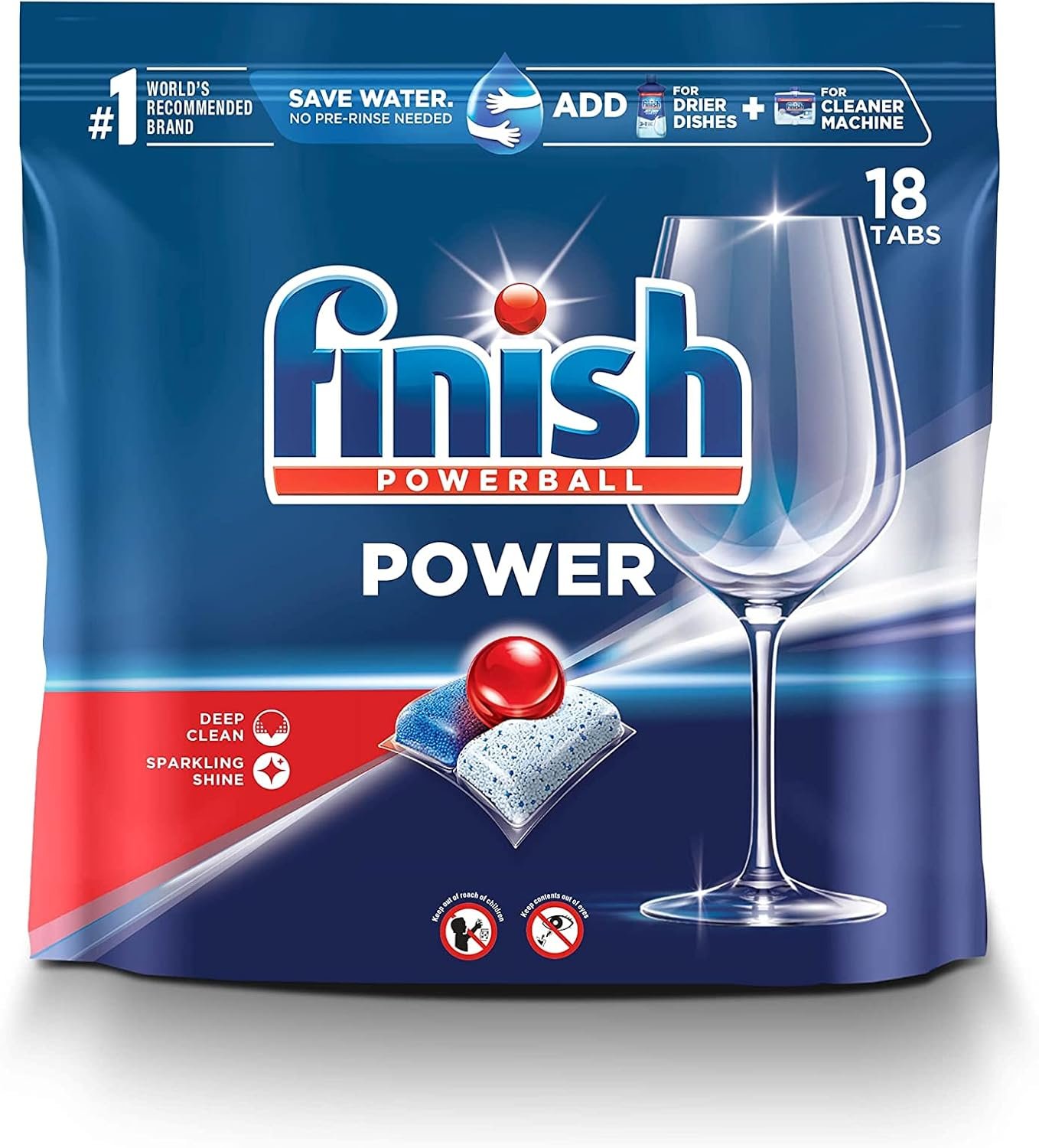 Finish Power – 18ct – Dishwasher Detergent – Powerball – Dishwashing Tablets – Dish Tabs