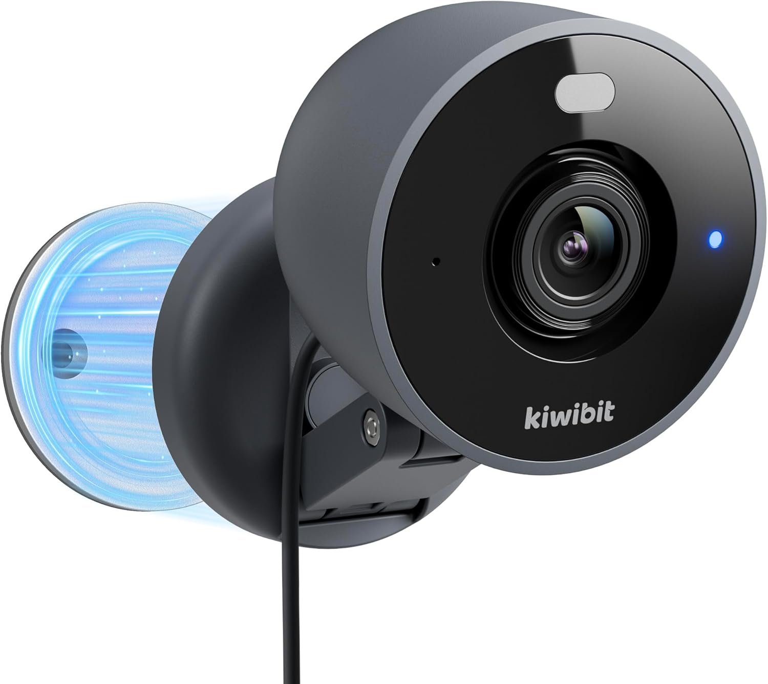 Kiwibit 2K Security Camera Indoor/Outdoor, Pet Camera, Baby Monitor, Magnetic Mount, AI Detection, Color Night Vision, SD & Cloud Storage, Compatible with Alexa, 10FT Extra-Long Cable