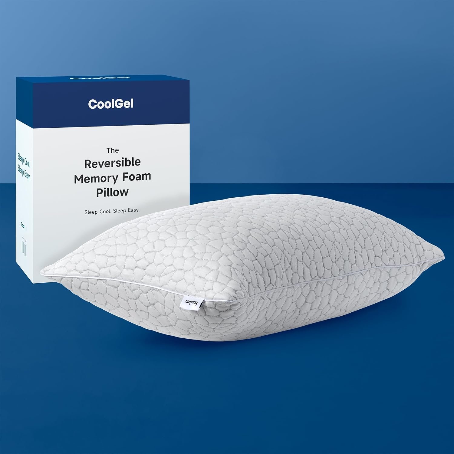 Cool Gel Cooling Pillow for Hot Sleepers – Standard Size Shredded Memory Foam Pillows for Sleeping – Adjustable Neck & Shoulder Support, Reversible Cover, Hypoallergenic & Breathable