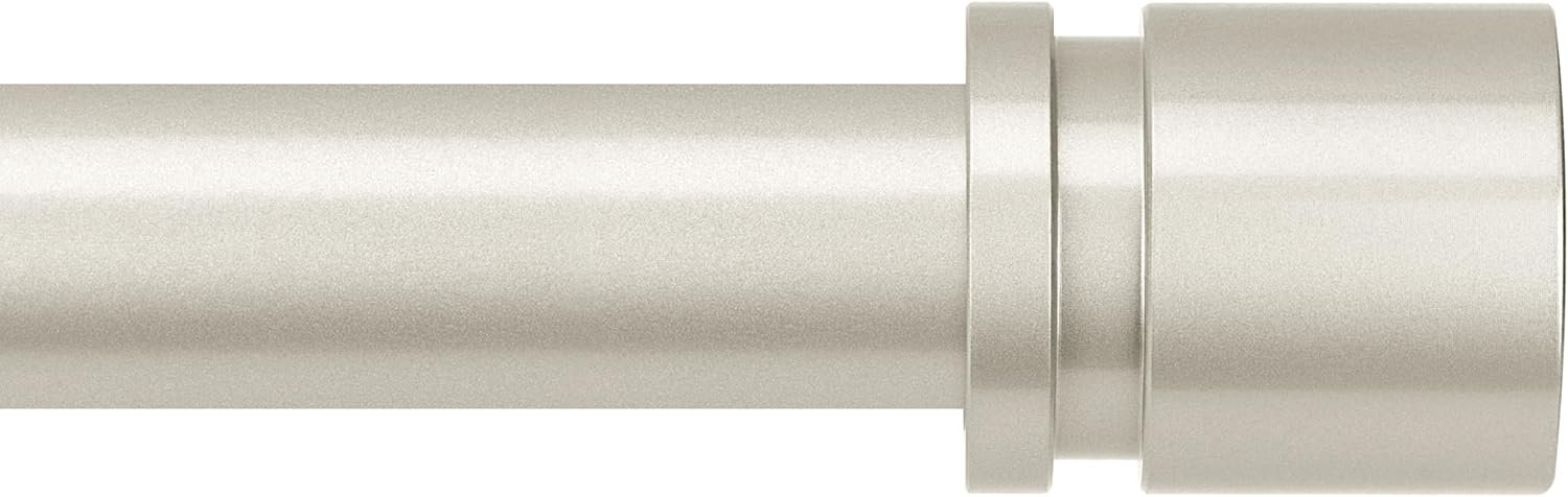 Byondeth Curtain Rods for Windows 16 to 88 Inches Adjustable Length 1 Inch Diameter Window Curtain Rod with Aluminium End Cap, Brushed Nickel