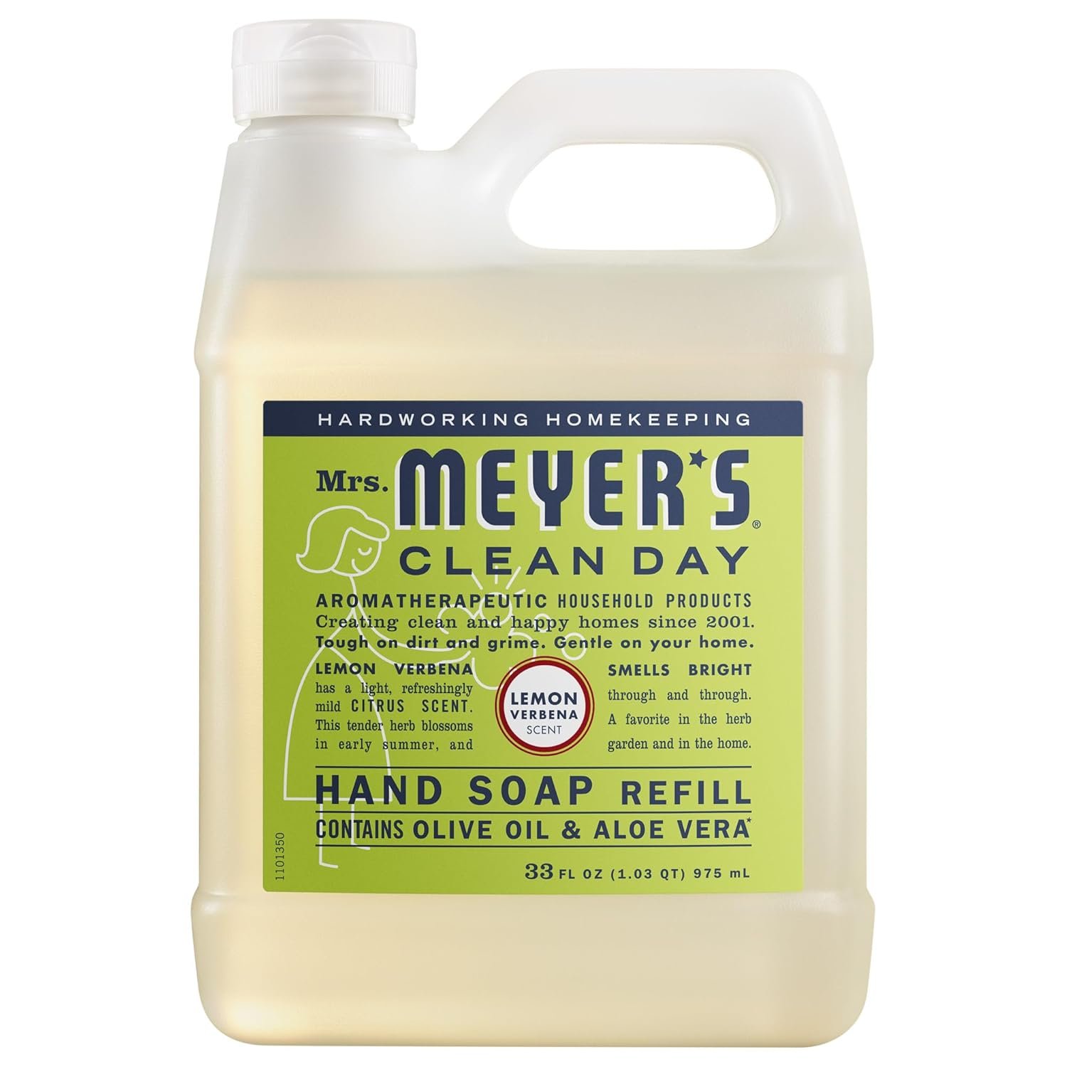 Mrs. Meyer’s Clean Day, Hand Soap Refill, Lemon Verbena Scent, 33 Fl Oz
