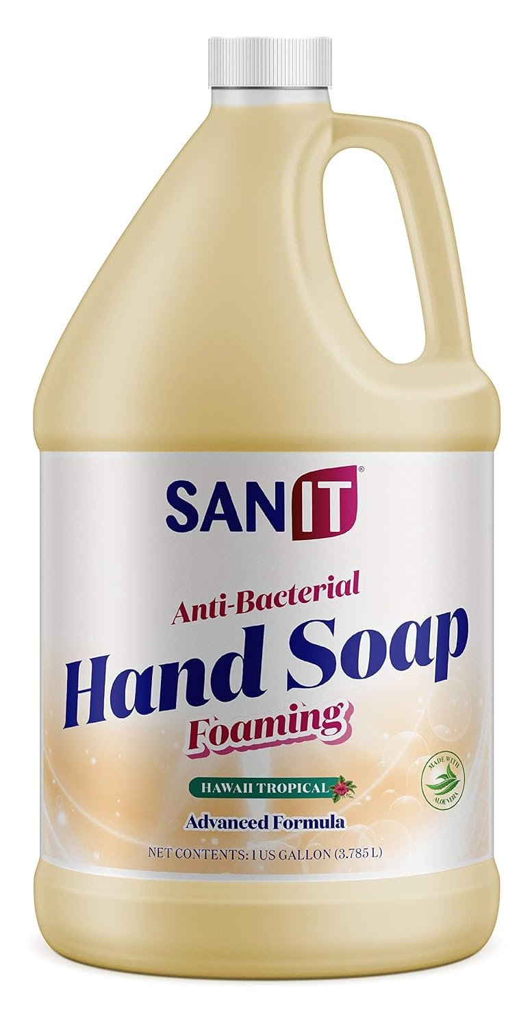 Sanit Antibacterial Foaming Hand Soap Refill – Advanced Formula with Aloe Vera and Moisturizers – All-Natural Moisturizing Hand Wash – Made in USA, Hawaii Tropical, 1 Gallon