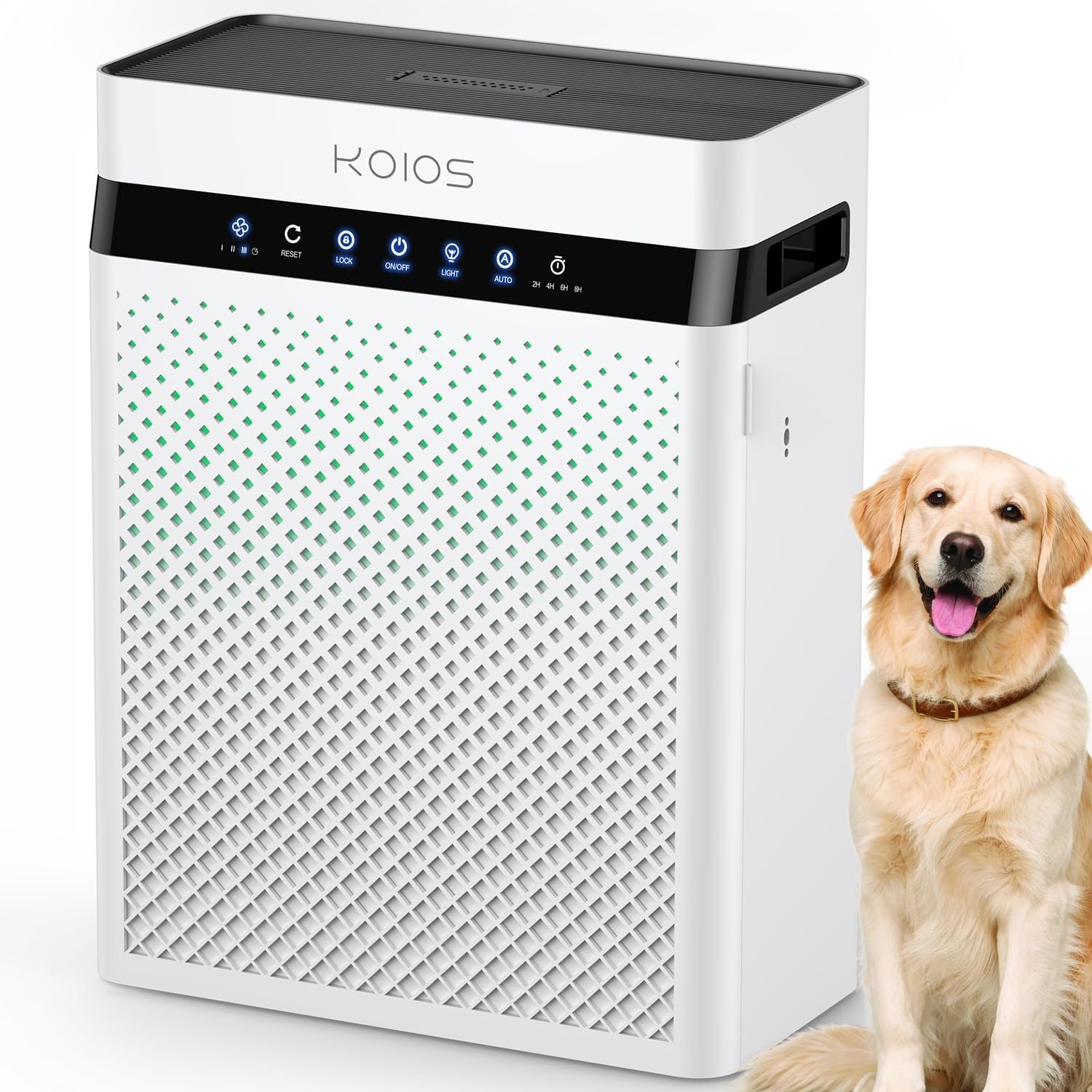 KOIOS Air Purifiers for Home Large Room up to 2400sq.ft, Air Purifier for Home Pets with Washable HEPA Filter, Air Quality Sensor & Aromatherapy, Air Cleaner for Bedroom, Dorm, Office K03
