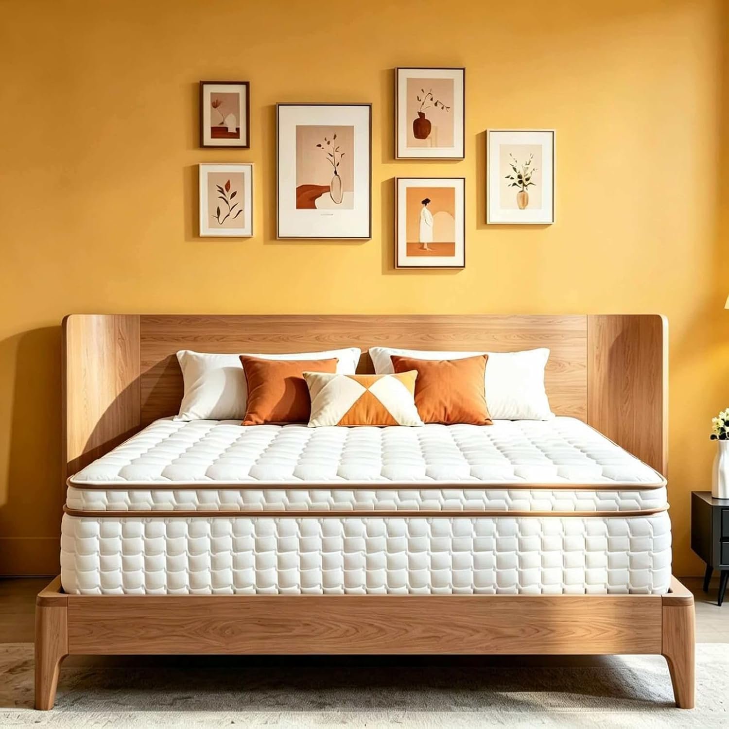 King Size Mattress,14 Inch King Hybrid Mattress in a Box,Medium Firm King Size Mattress Memory Foam,with Individual Pocket Spring for Motion Isolation & Silent Sleep & Pressure Relief, CertiPUR-US