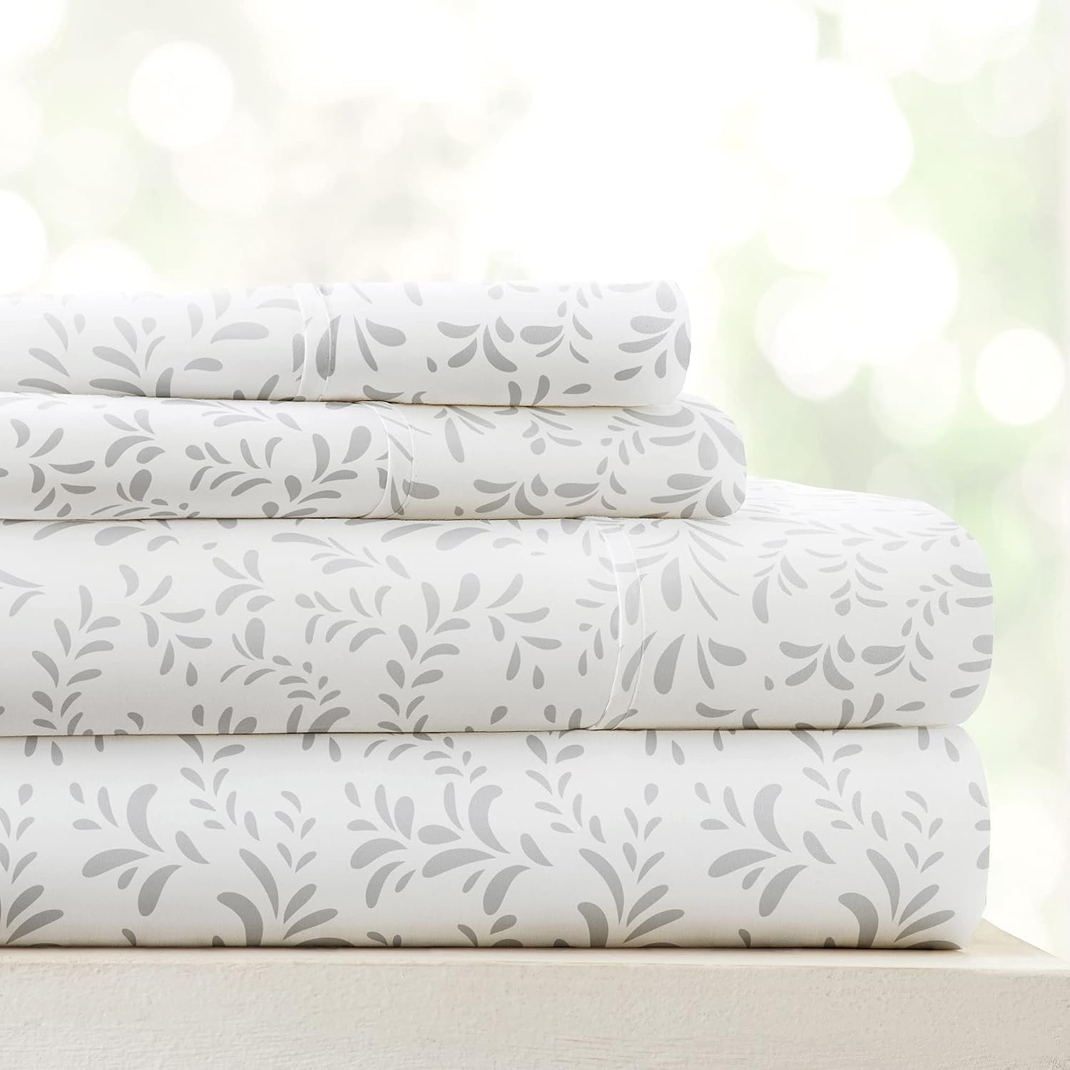 Linen Market 4 Piece King Size Sheets (Gray Vines) – Sleep Better Than Ever with These Ultra-Soft & Cooling King Sheets for Your King Size Bed – Deep Pocket Fits 16″ Mattress