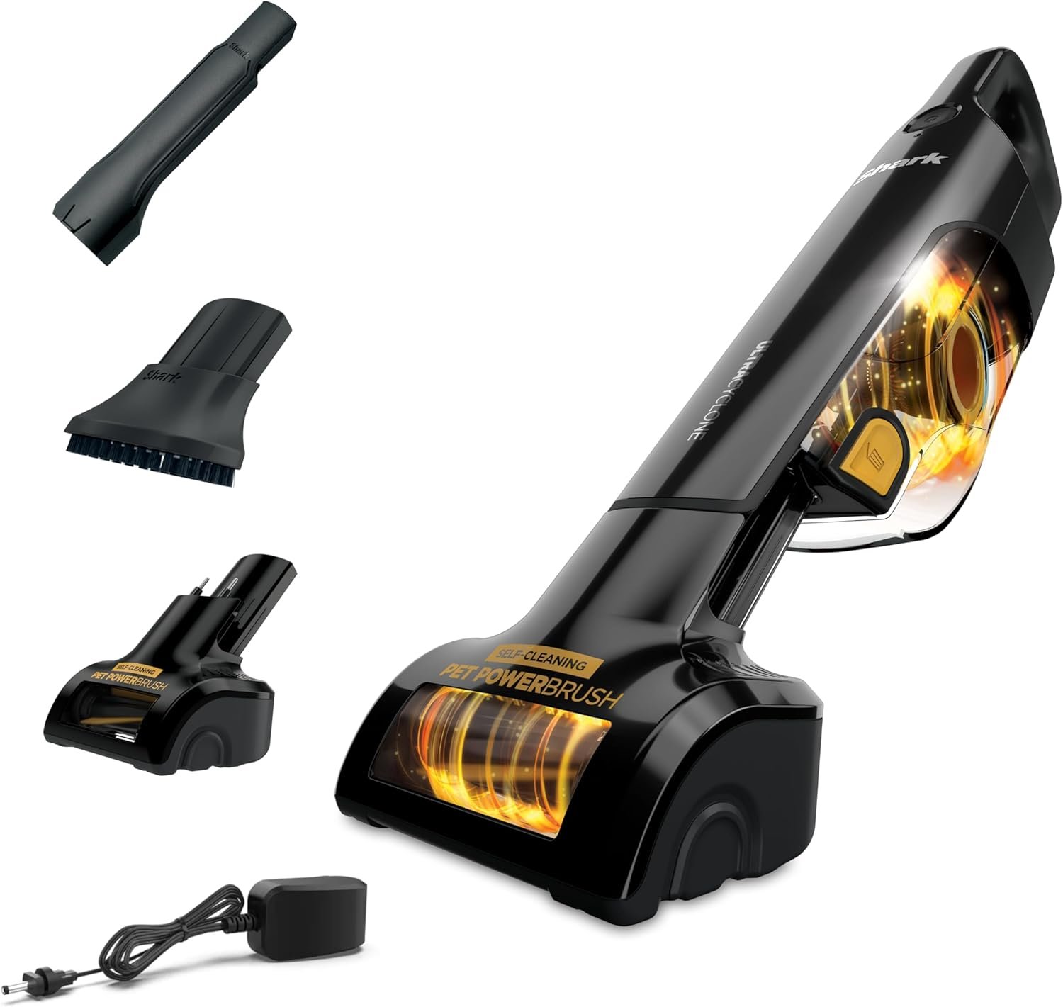 Shark UltraCyclone™ Pet Pro Plus Cordless Hand Vacuum, Powerful Suction, Handheld Vacuum for Car & Home, Pet Power Brush, Crevice Tool, Scrubbing Brush, XL Dust Cup, Black, CH951