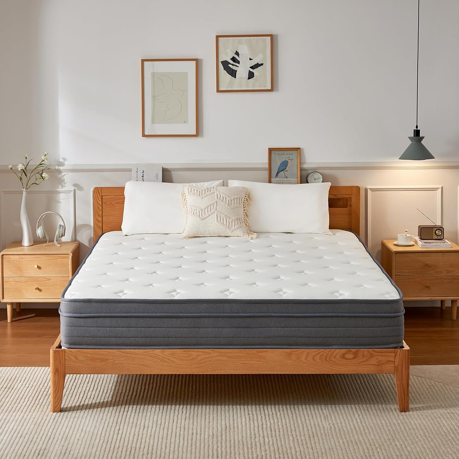 Full Size Mattress, 12 Inch Hybrid Memory Foam Mattress in a Box with Pocket Springs, Medium Firmness, Pressure Relief & Motion Isolation, CertiPUR-US Certified