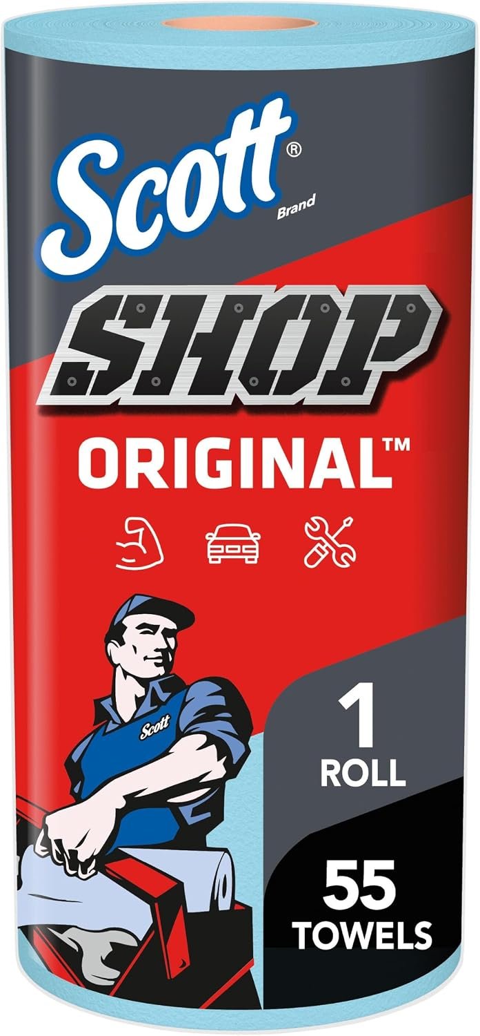 Scott Kimberly-Clark Professional Logistics Supply 75130KC Scott Shop Towels Blue 11 plug X 10,4 plug (27,9cm X 26,4cm), 1 Roll, 55 Per Pack | bike-oils