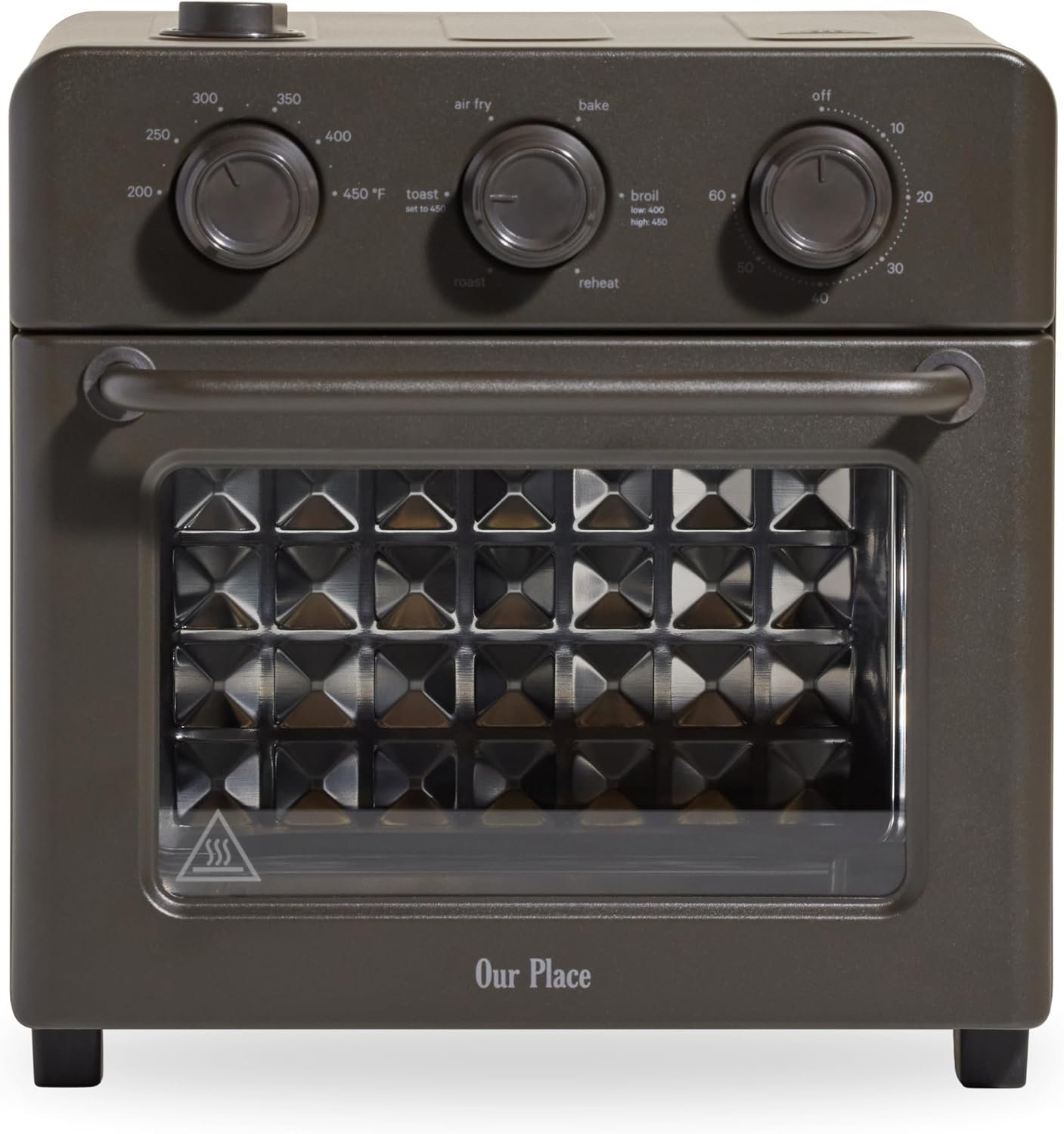 Our Place Wonder Oven | 6-in-1 Stainless Steel Air Fryer Toaster Oven Combo with Basket, Rack, Pan & Tray | Compact 13 QT Countertop Capacity – Toast, Roast, Bake, Reheat, Broil & Steam | Char