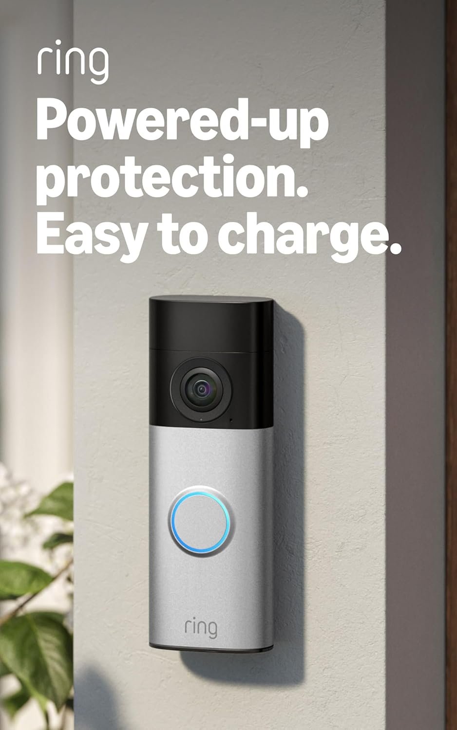 Ring Battery Doorbell Plus (newest model), Retinal 2K with wide-angle video, up to 6x Enhanced Zoom, Night Vision, and Quick Release Battery Pack, Nickel Silver