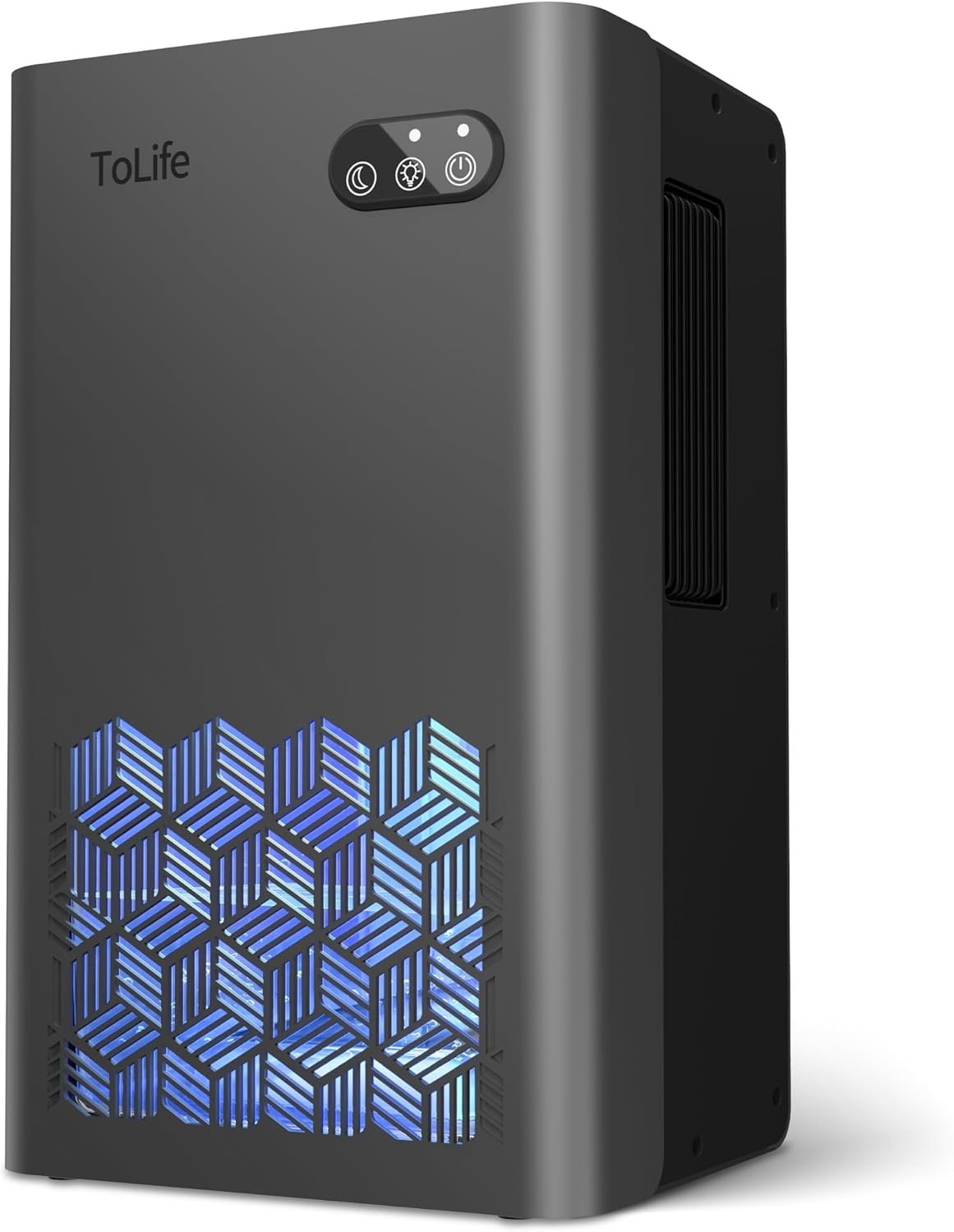 ToLife Dehumidifiers for Home, 1000 sq.ft Dehumidifier for Basement Bedroom Bathroom with 95 OZ Water Tank Auto Shut Off 7 Colors LED Light, Grey