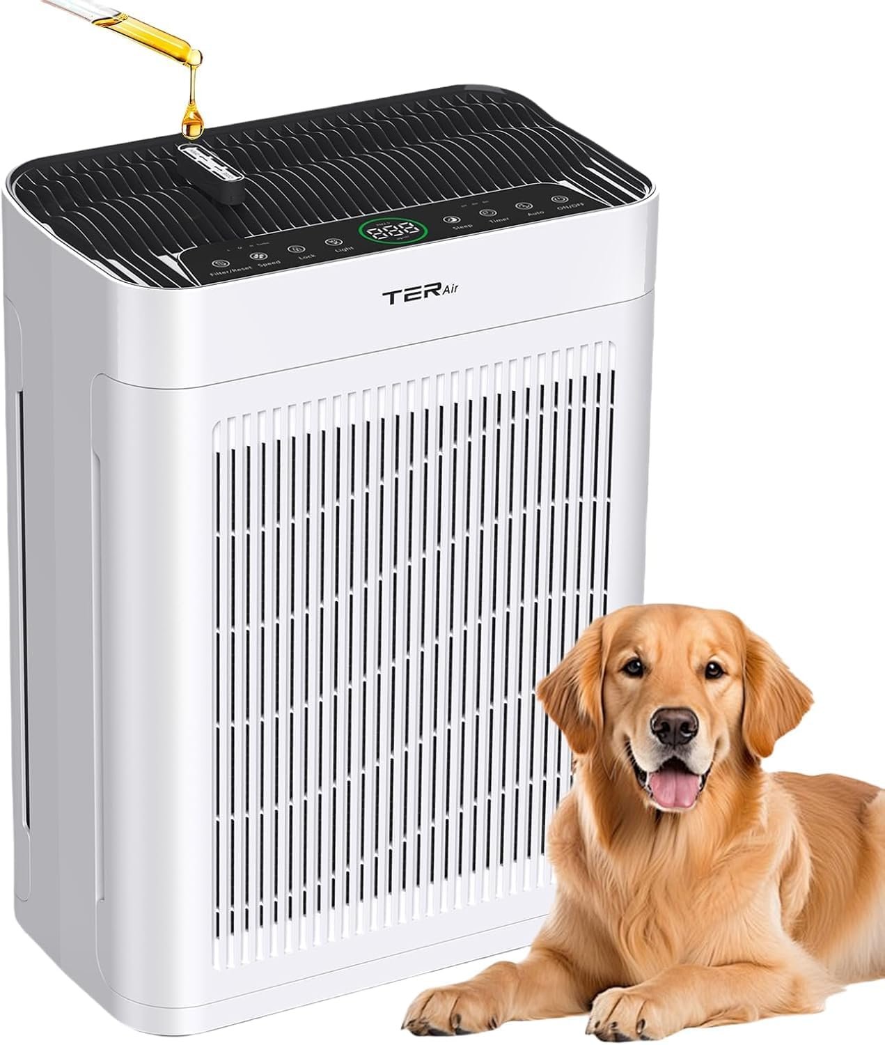 Air Purifier for Home Large Room Bedroom Up to 3000 Sq Ft with Washable Filters, H13 Hepa Double-Sided Air Filter Purifier PM 2.5 Sensor, Air Cleaner for Dust, Pets, Smoke, Pollon 22dB (White)