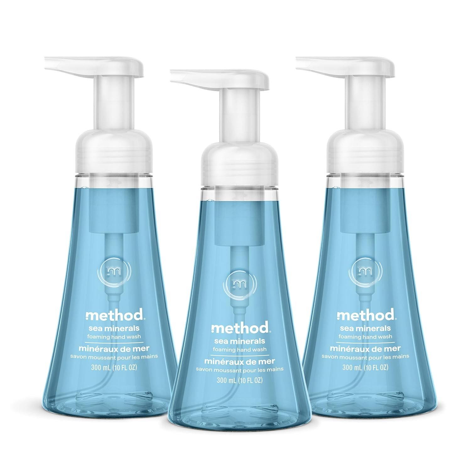 method Foaming Hand Wash, Sea Minerals – Leaves Hands Feeling Soft & Clean, for Bathroom & Kitchen, Marine & Lemon Notes, 10 fl oz, 3 pack