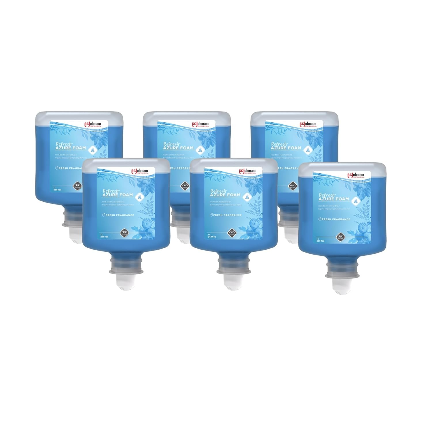 DEB-AZU1L – Deb Refresh Azure FOAM Wash 1000ml Refill, 6/CS