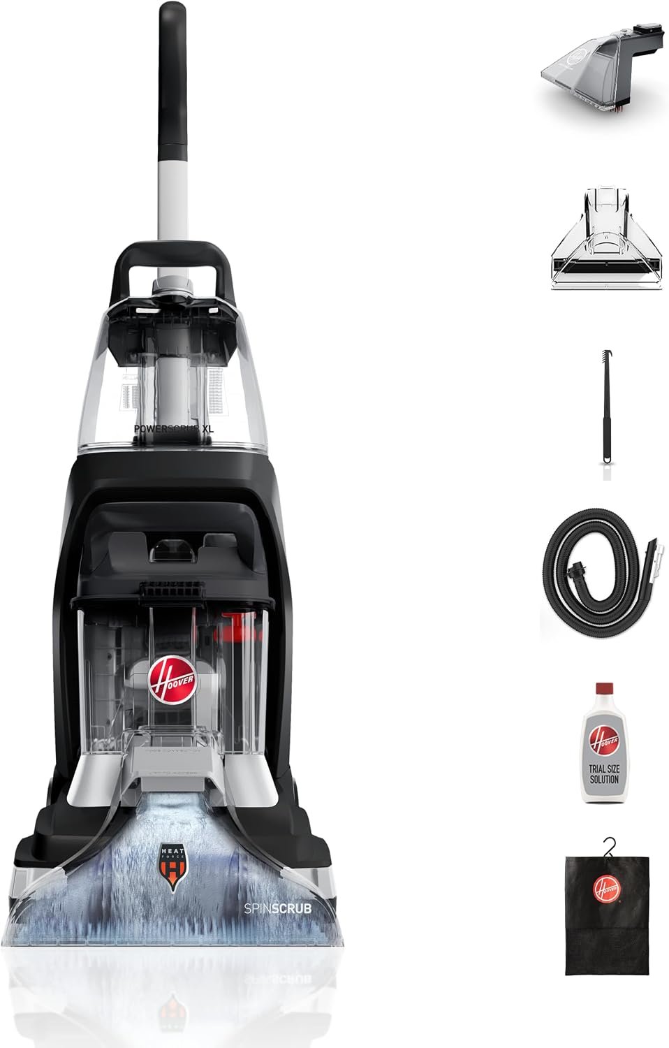 Hoover Powerscrub XL Pet Carpet Cleaner Machine, Upright Shampooer, FH68050, Black