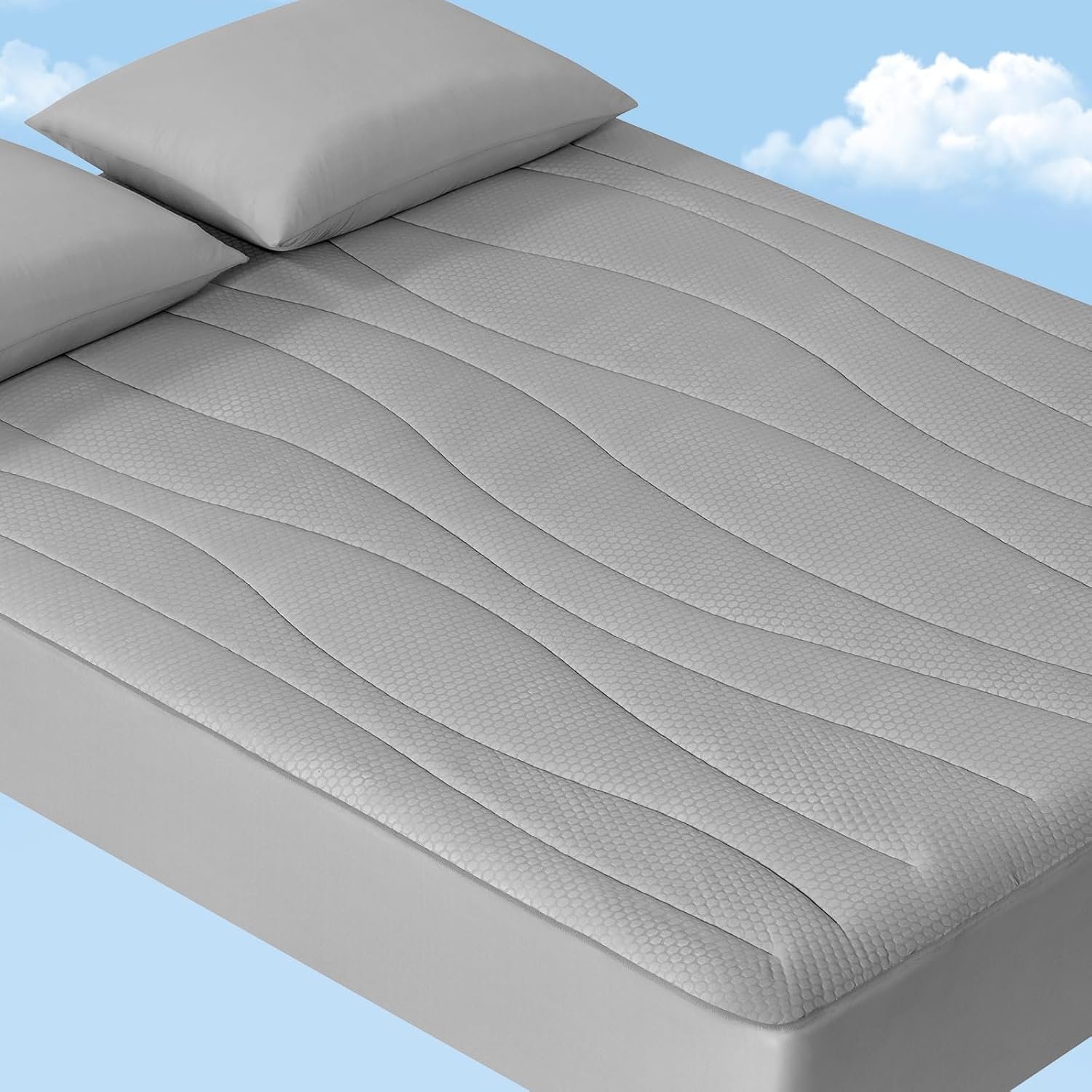 Elegear Cooling Mattress Pad Queen, Upgraded Arc-Chill® 3.0 + PCM Cooling, Stay Cool All Night, Breathable & Soft, Deep Pocket 18″, Washable Mattress Protector for Hot Sleepers, Gray