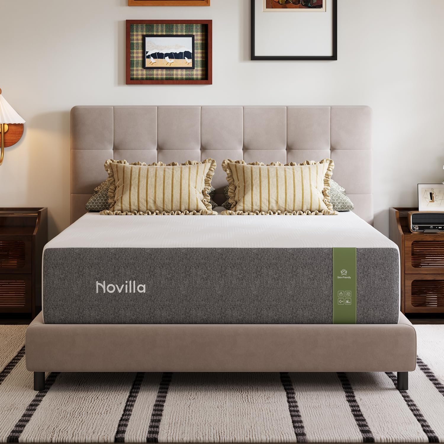 Novilla 10 Inch Queen Mattress, Mattress in a Box with NanoGel Memory Foam for Cool Night Sleep, High-Density Support Foam for Spine Support & Motion Isolation, CertiPUR-US Certified