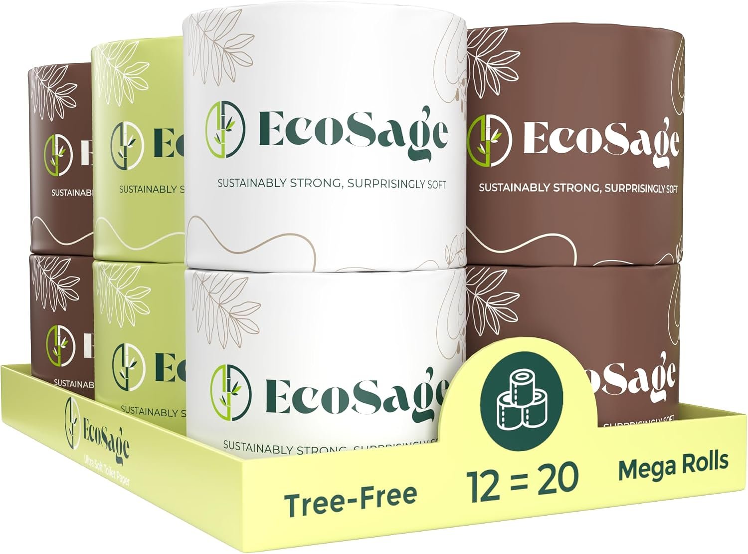 100% Bamboo Toilet Paper – 3 Ply 12 Mega Rolls (Equivalent to 20 Regular Rolls) | Highly Absorbent, Hypoallergenic, FSC-Certified | Eco-friendly,Sustainable, 360 Sheets per Roll, Eco-Conscious Choice