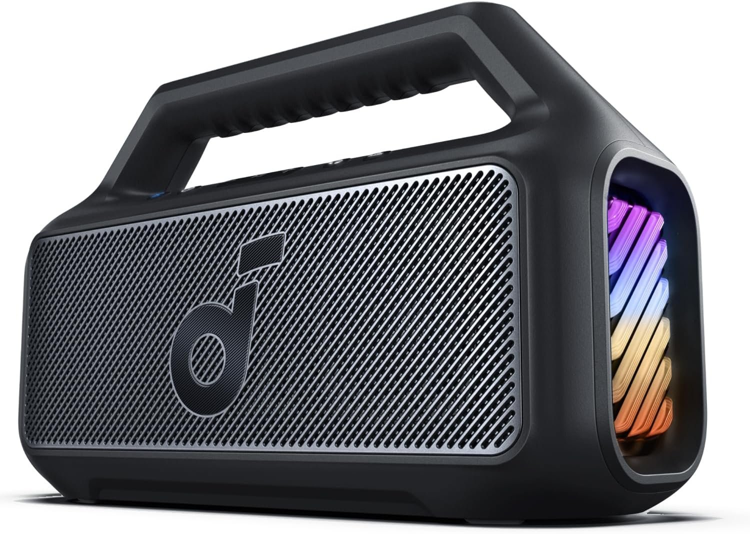 Soundcore Boom 2 By Anker, Outdoor Speaker, 80W, Subwoofer, BassUp 2.0, 24H Playtime, IPX7 Waterproof, Floatable, RGB Lights, USB-C, Custom EQ, Portable for Camping and Beach – Black