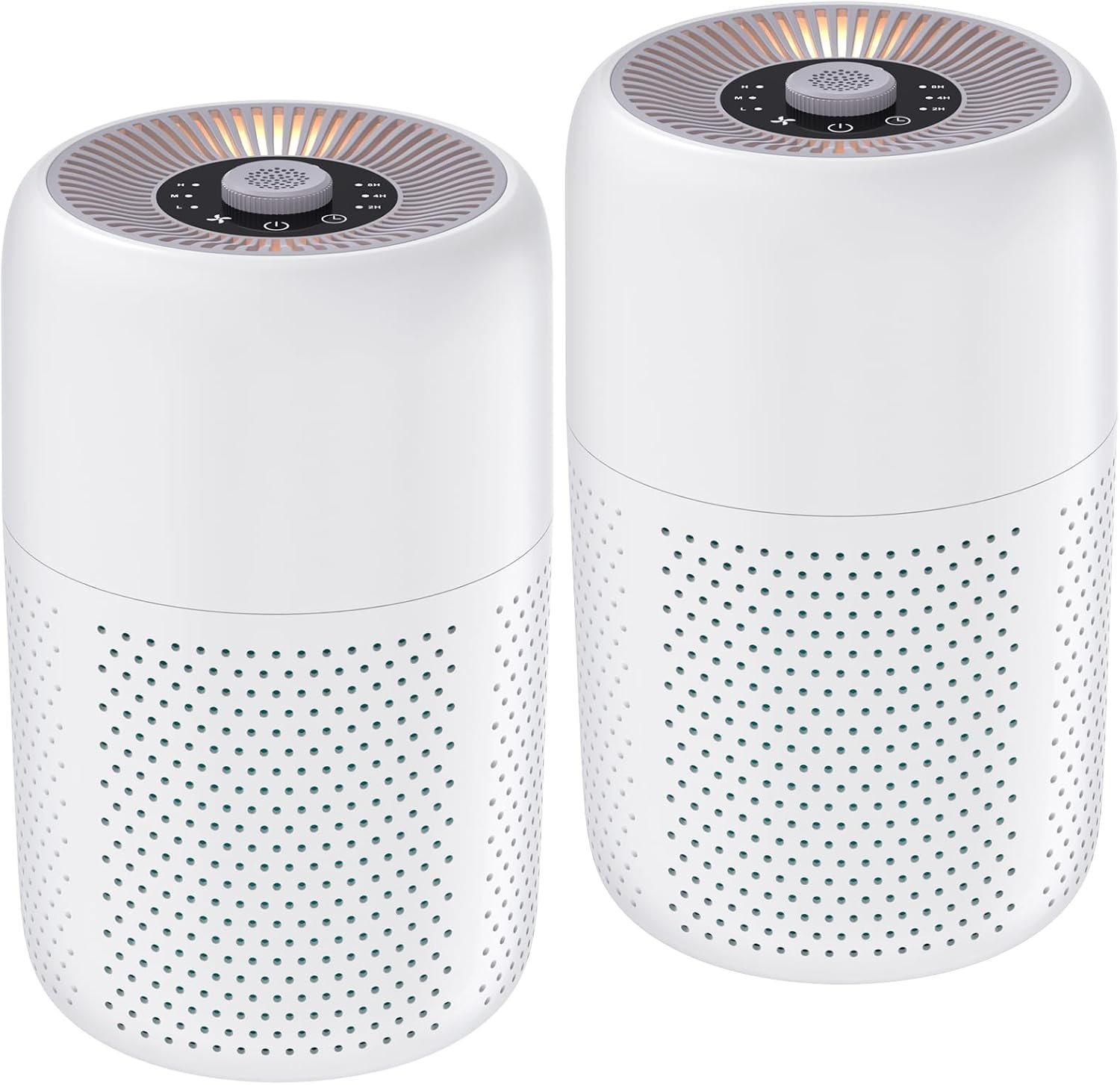 2 Pack YARIKI Air Purifiers for Bedroom with H13 True HEPA Filter,360° Air Intake,Essential Oil Diffuser,Night Light, 24dB Quiet Compact Air Purifier,P60